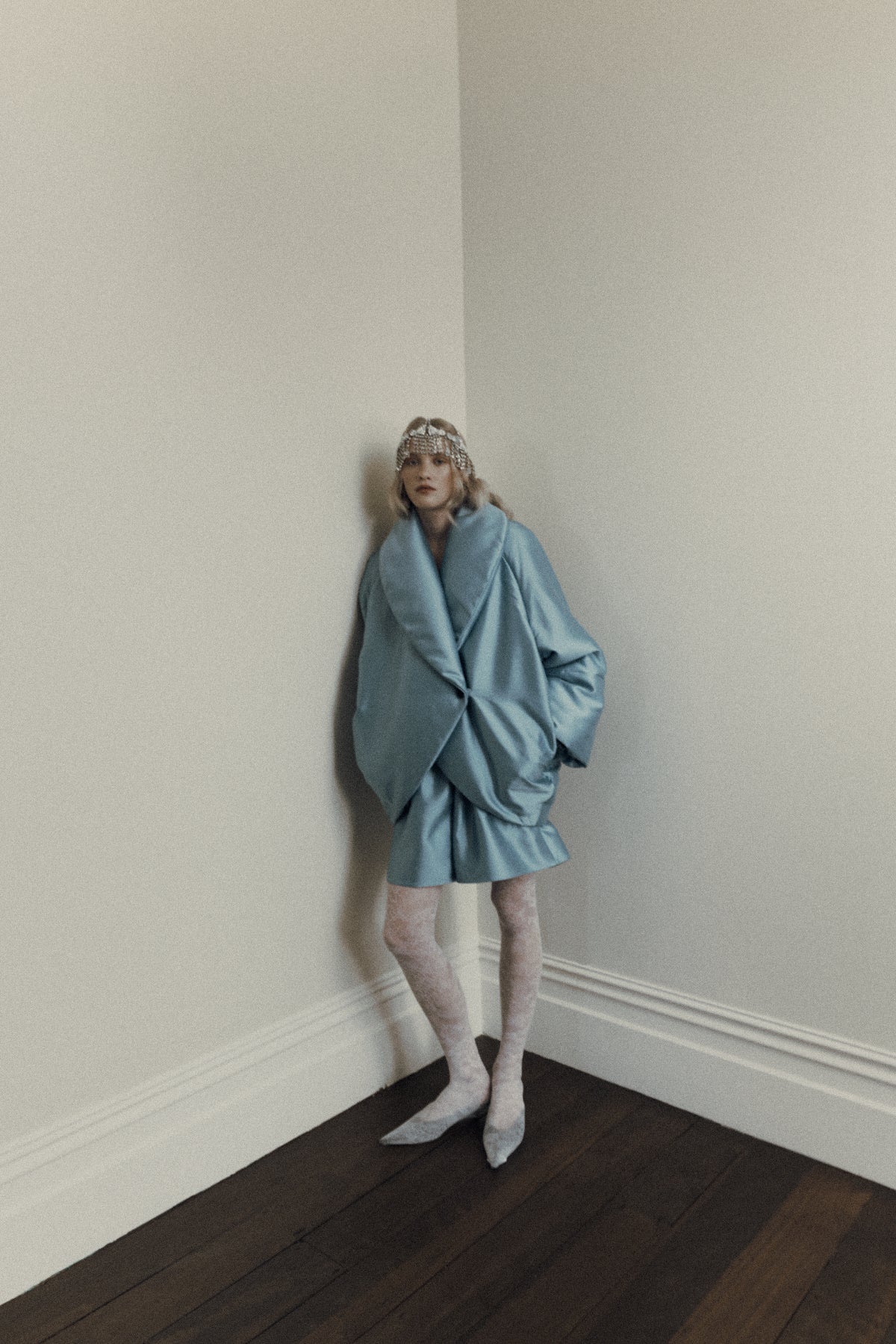 Humphrey Robe in Silk Wool Taffeta