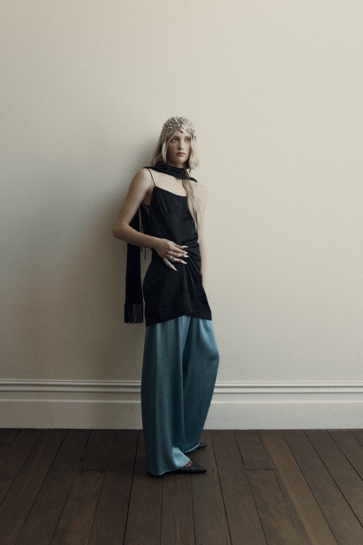 Irving Trouser in Silk Charmeuse