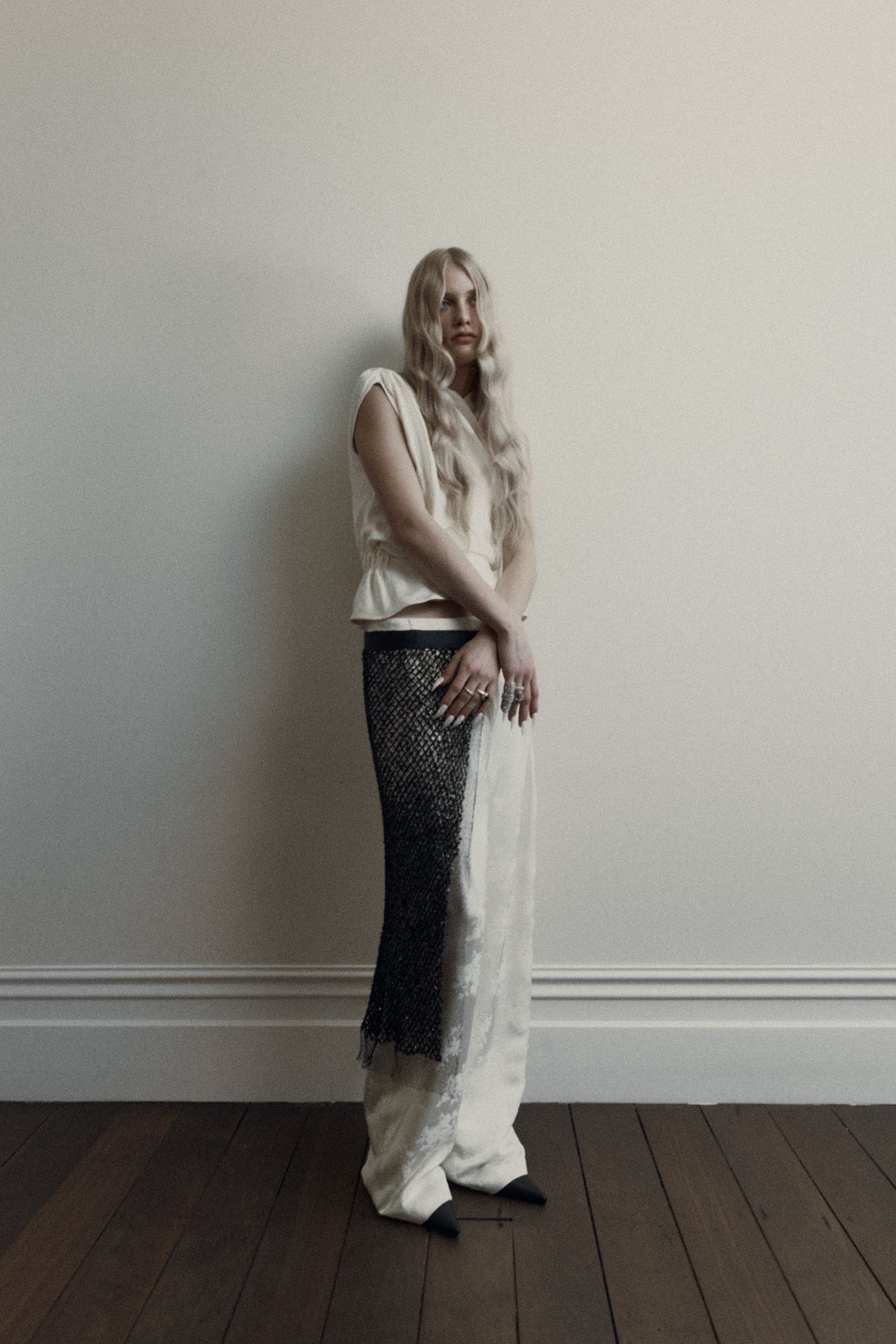 Beaded Apron in Beaded Fishnet