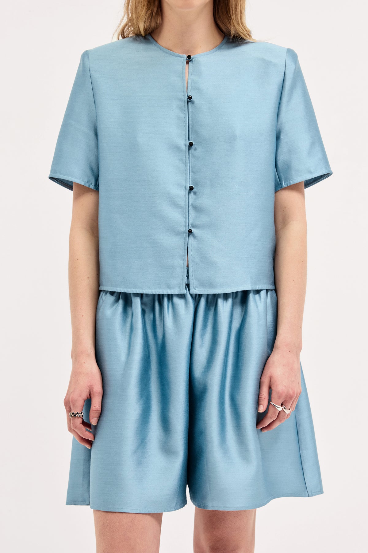 Tina Top in Silk Wool Taffeta