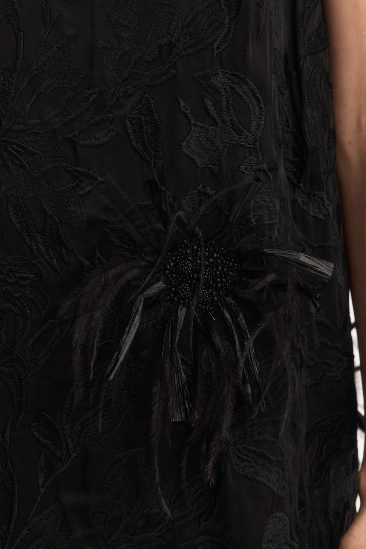 Gigi Dress in Feathered Embroidery