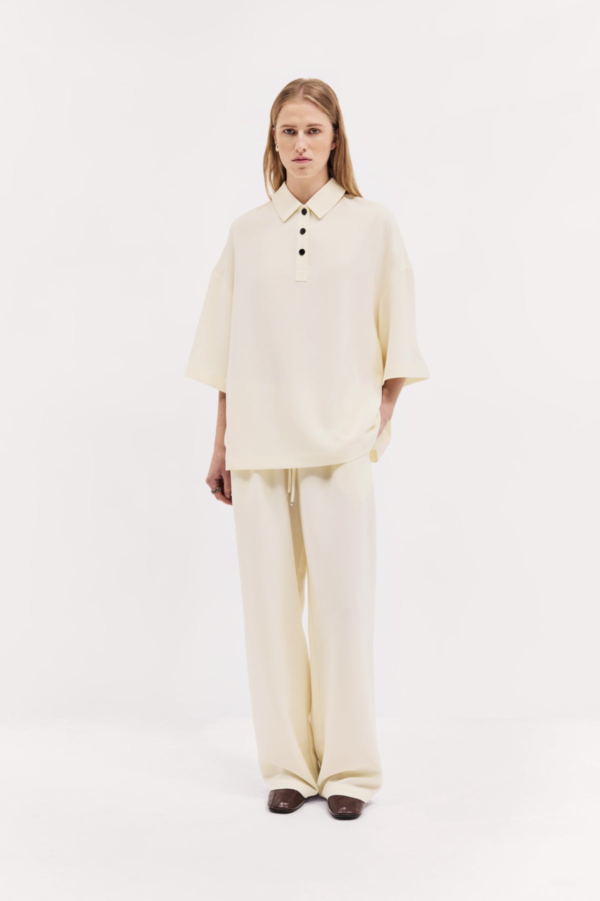 Short Sleeve Orwell Polo in Drape Suiting