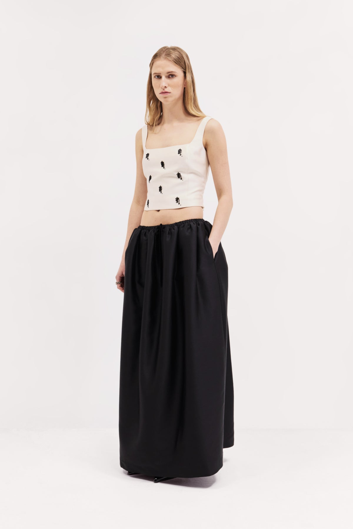 Isabella Top in Silk Wool Taffeta