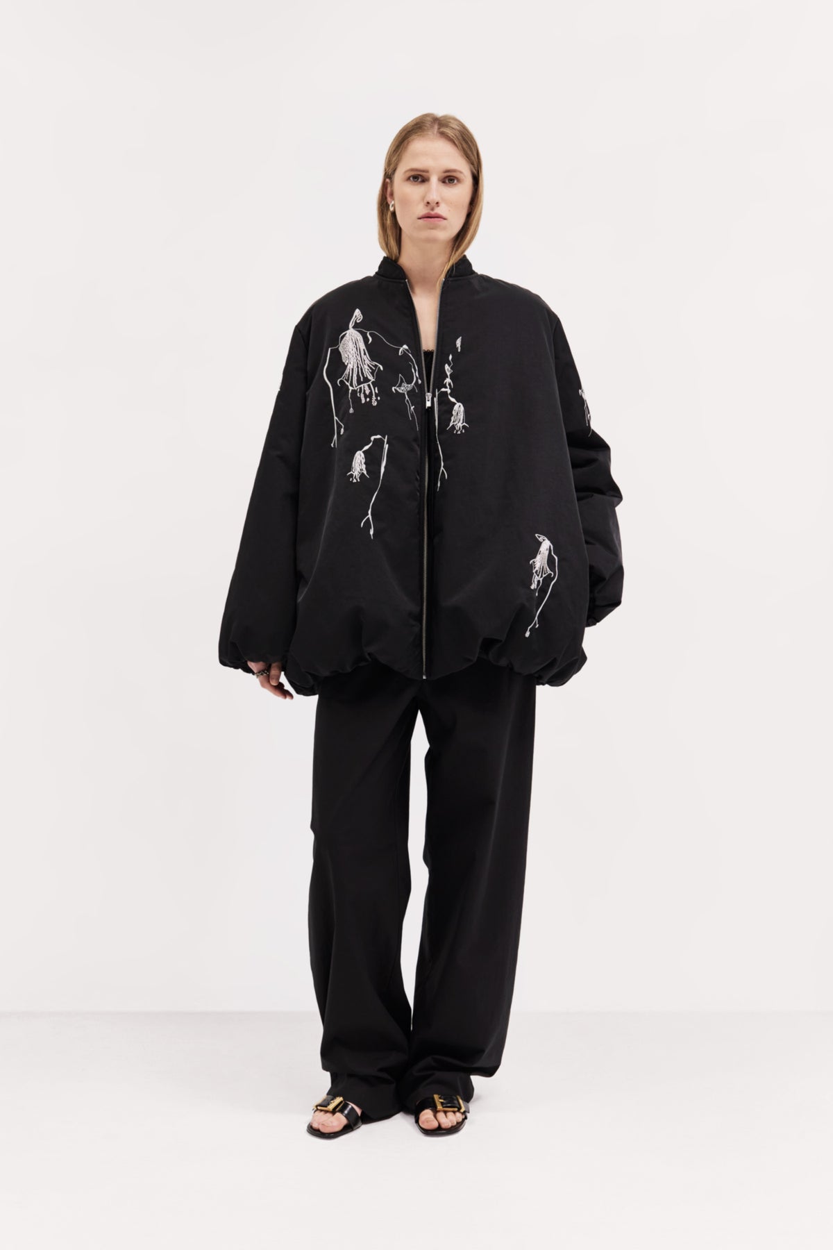 Chloe Bomber in Laminated Nylon