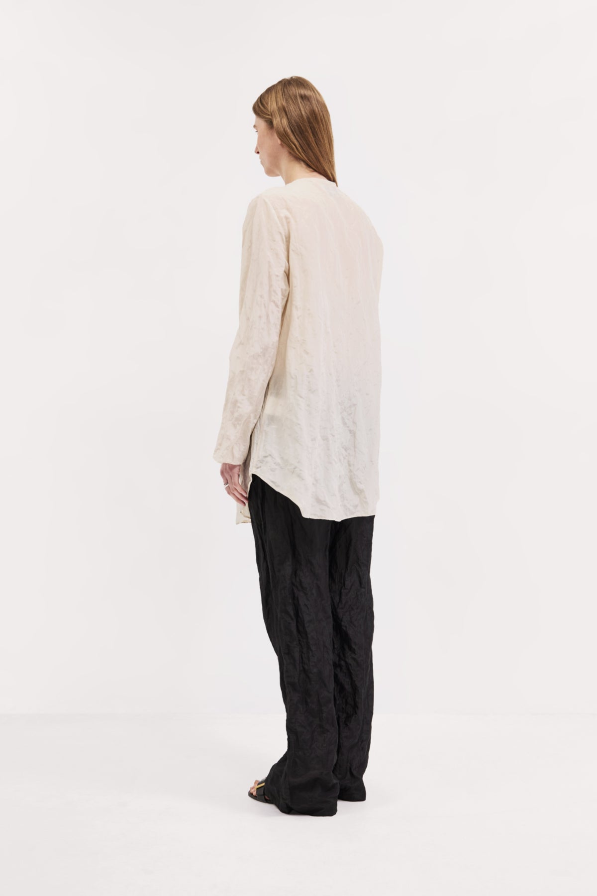 Drew Trouser in Crinkle Cotton Silk
