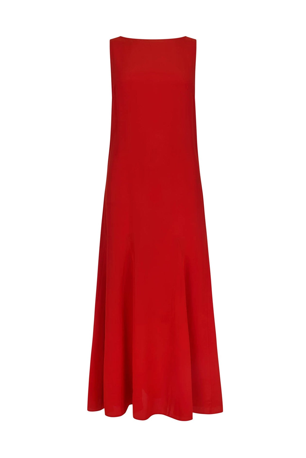 Godet Dress in Silk Crepe de Chine