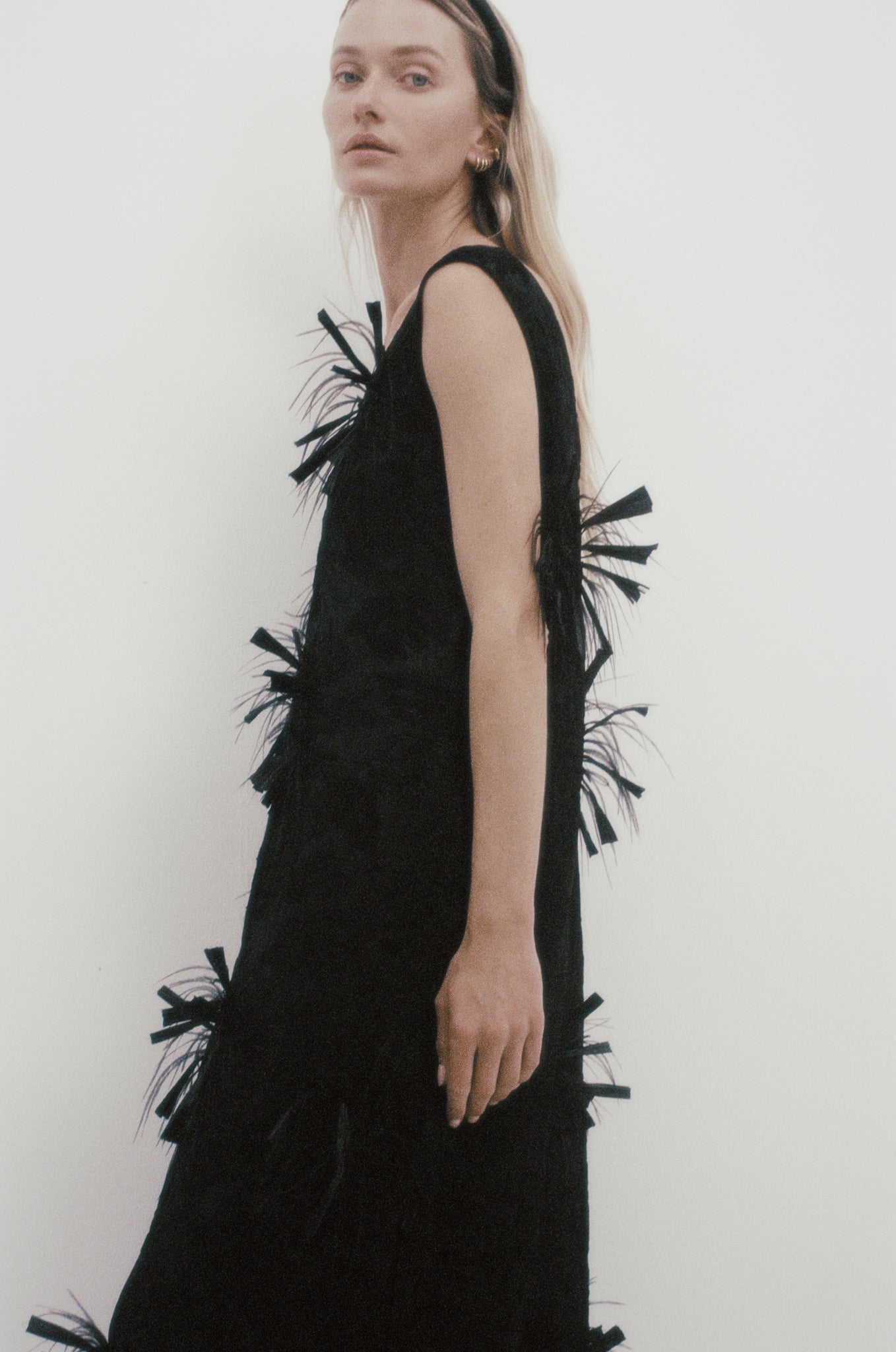 Gigi Dress in Feathered Embroidery