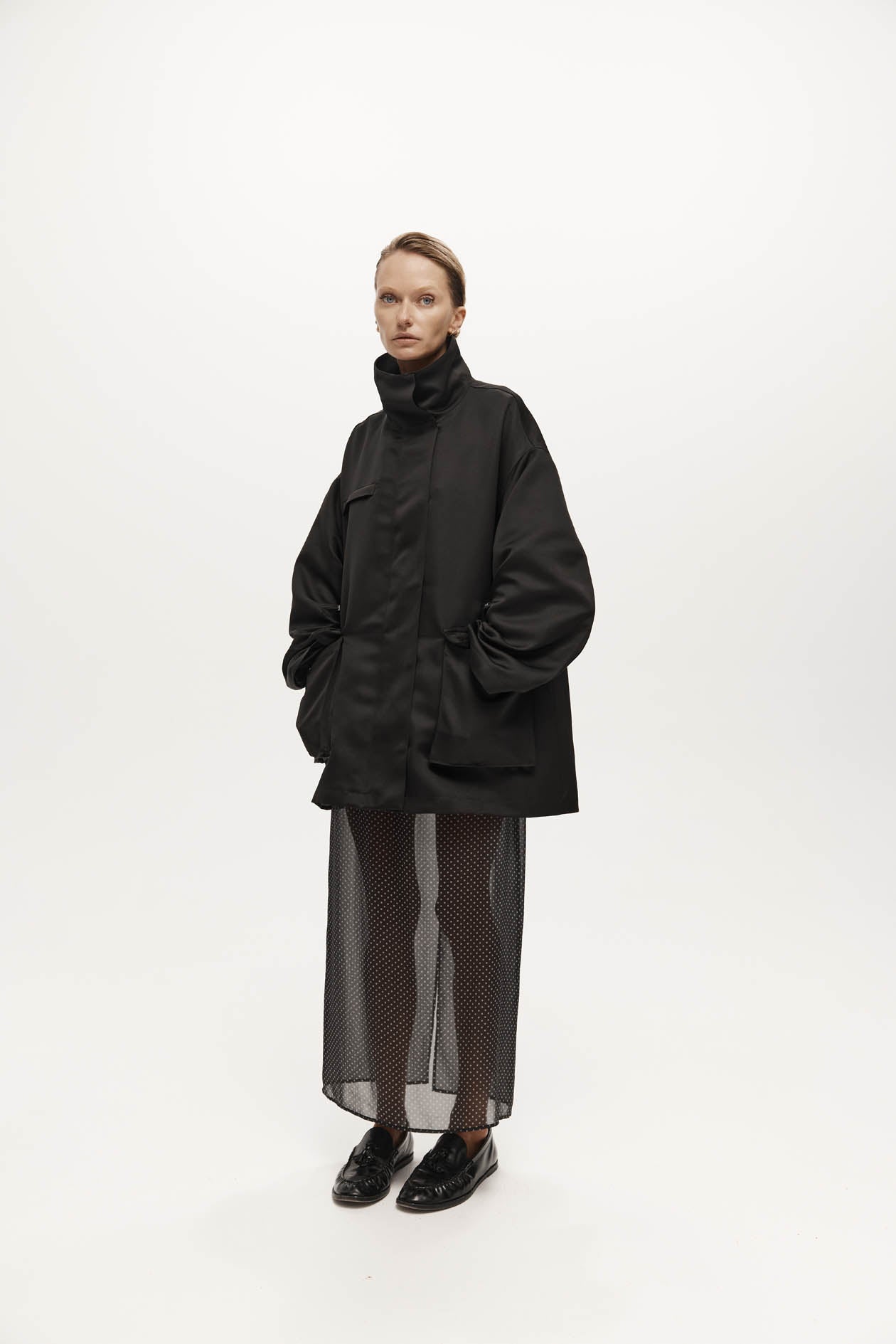 Balmoral Parka in Satin Faille