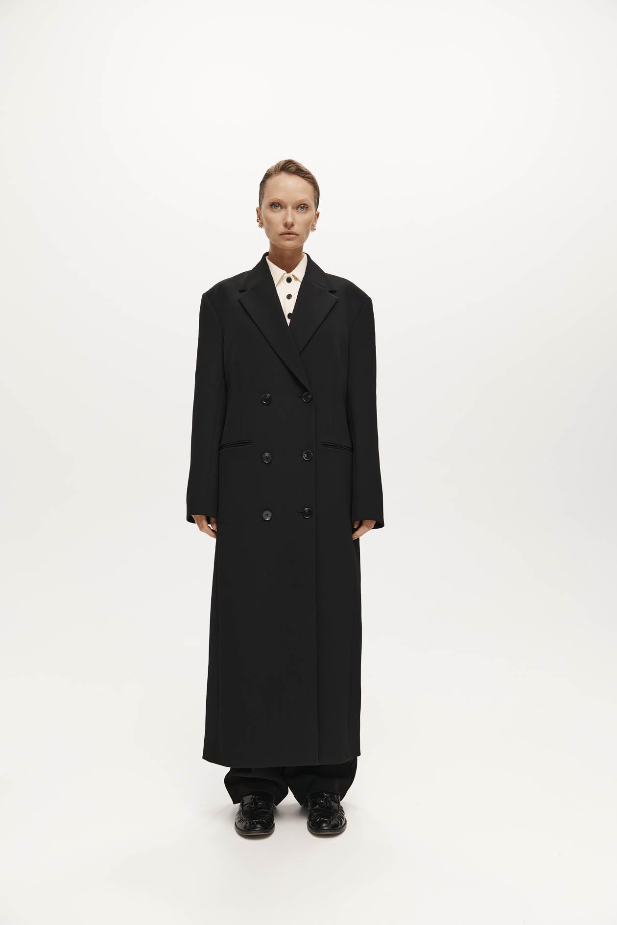 Long Egon Coat in Bonded Suiting