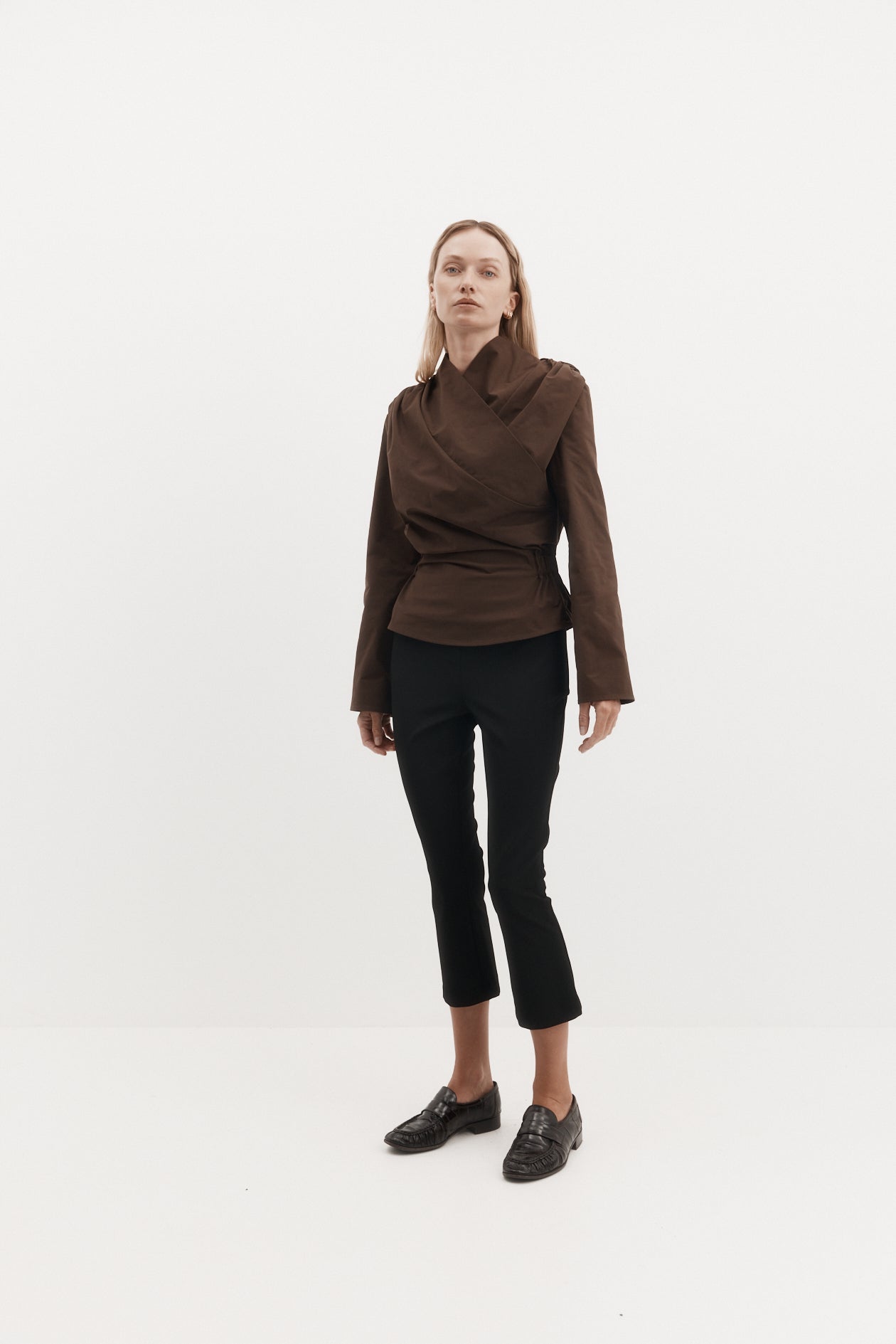 Long Sleeve Chaimberlain Top in Tech Taffeta