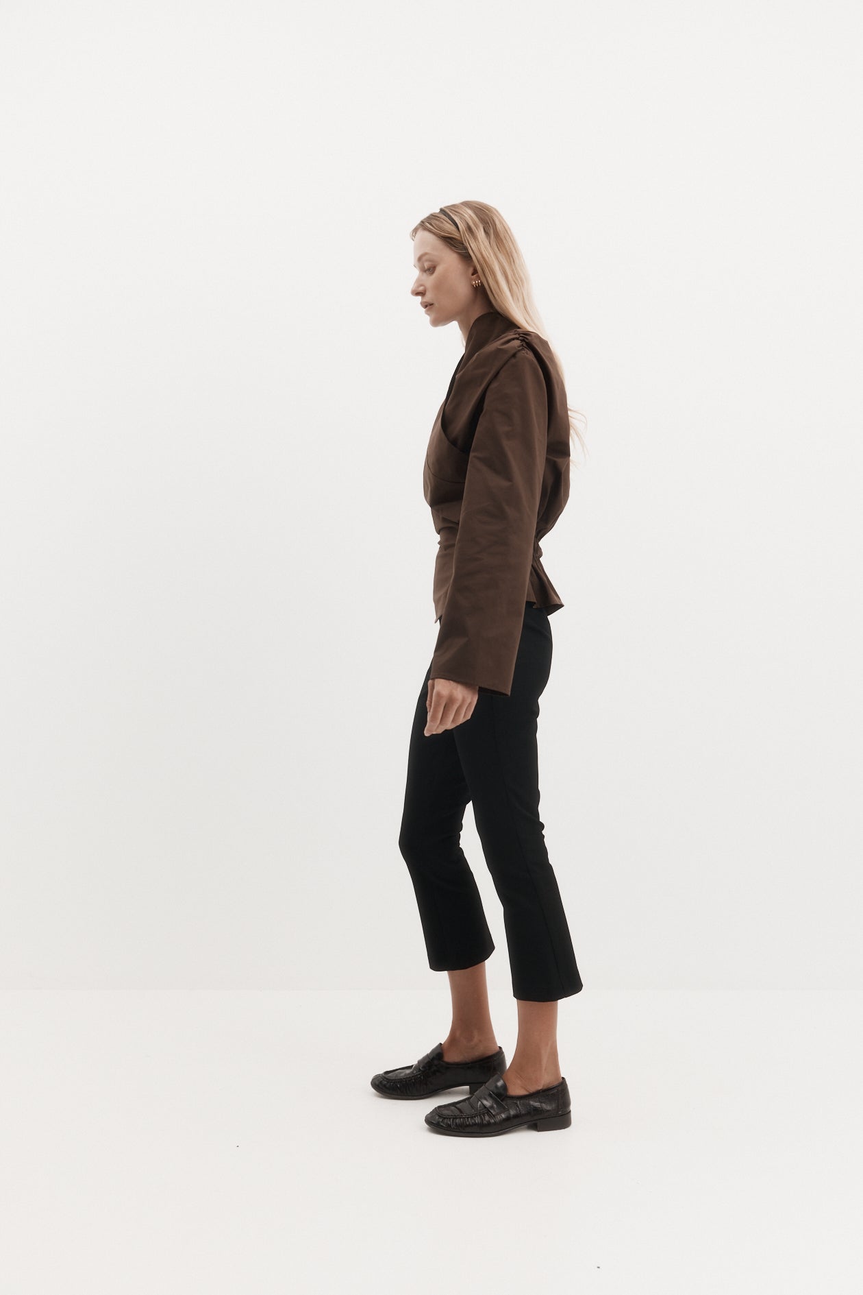 Long Sleeve Chaimberlain Top in Tech Taffeta
