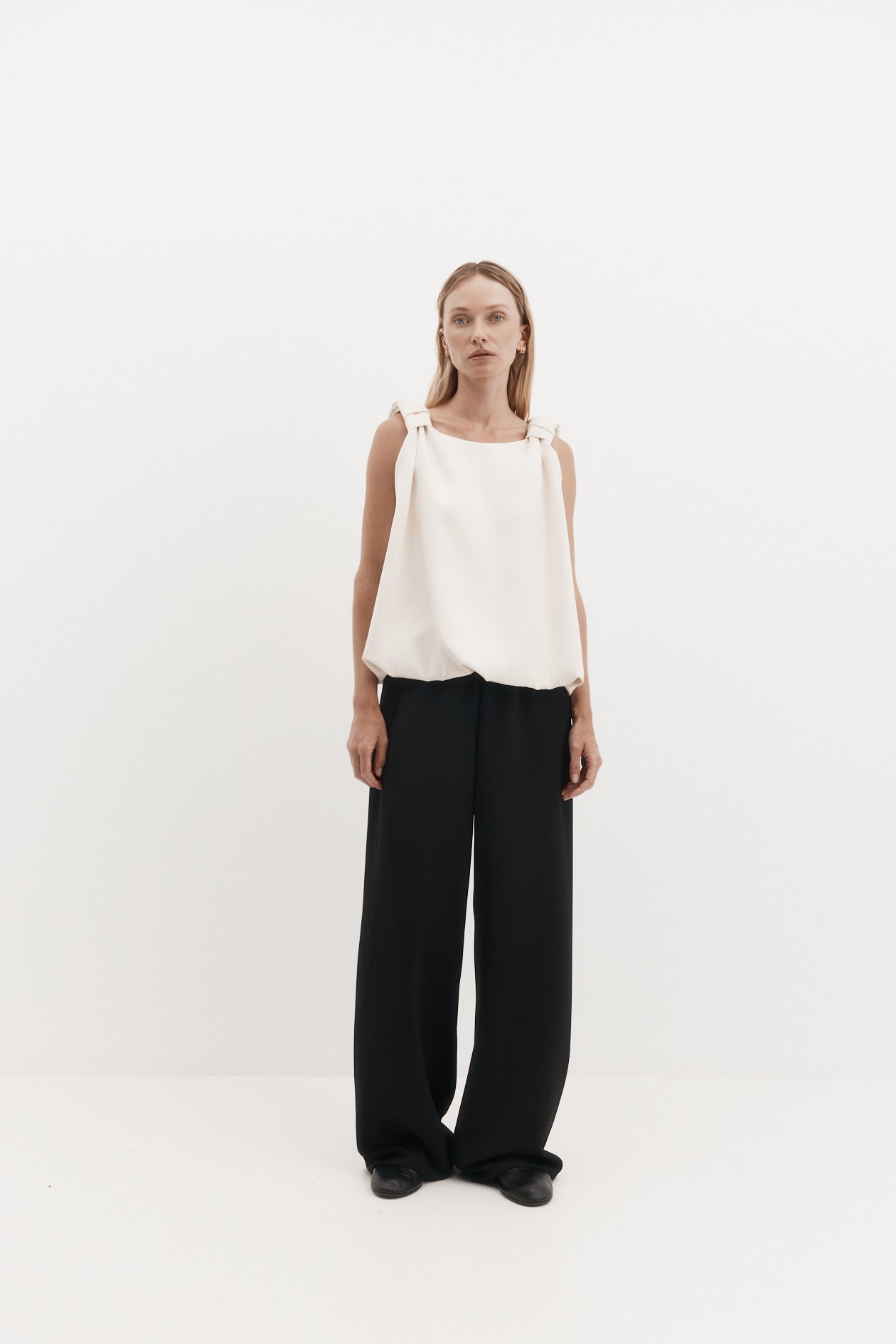 Knot Top in Bonded Satin