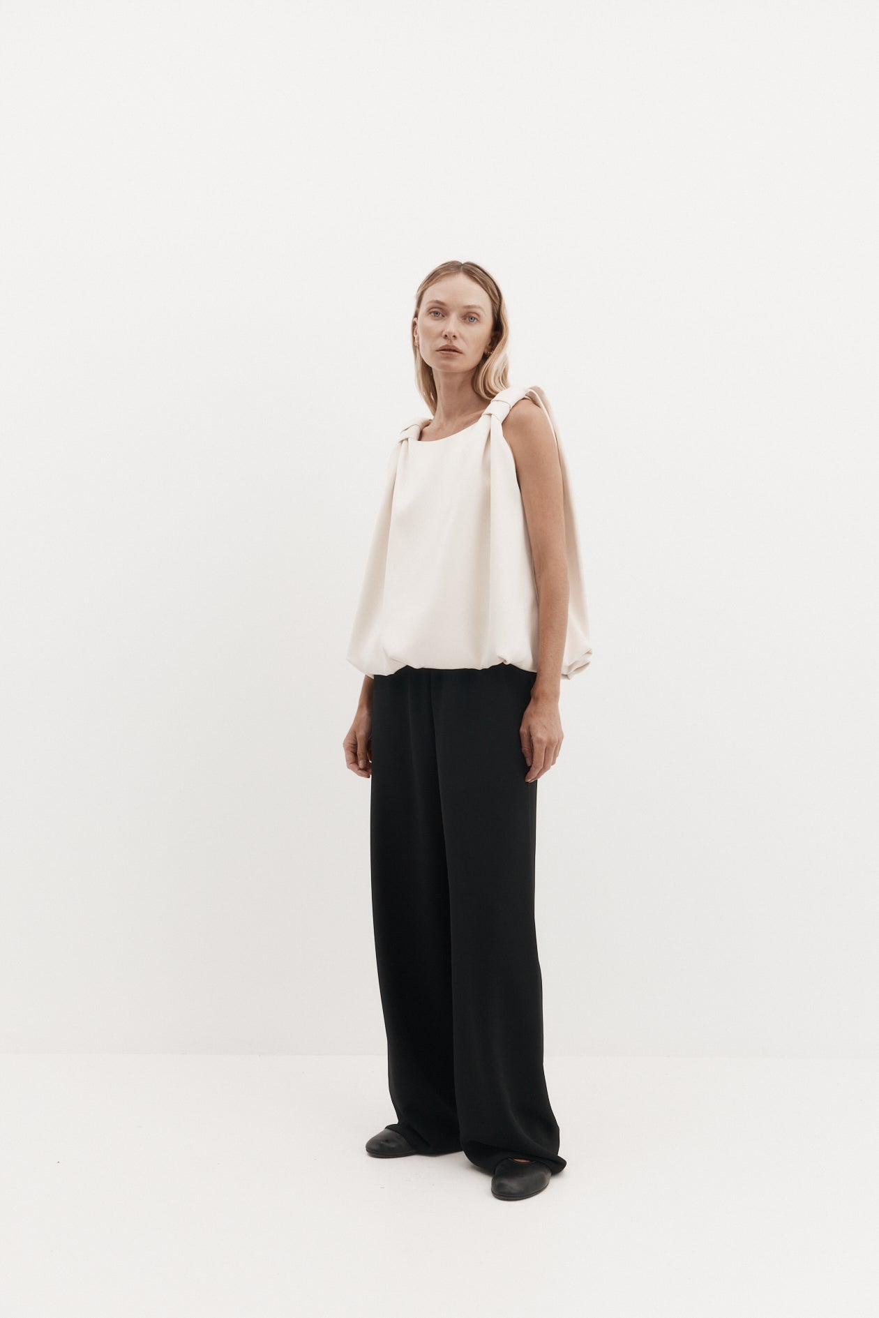 Knot Top in Bonded Satin