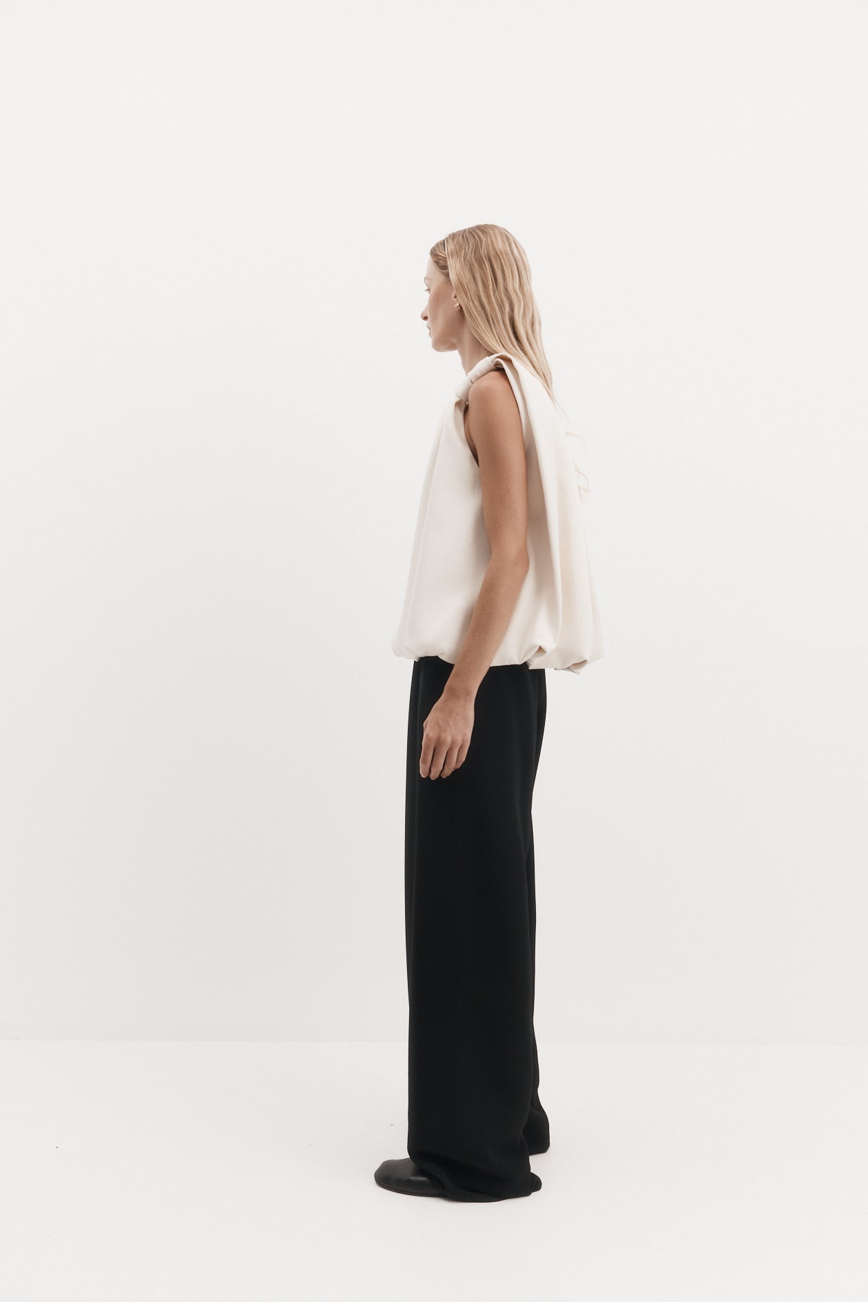 Knot Top in Bonded Satin