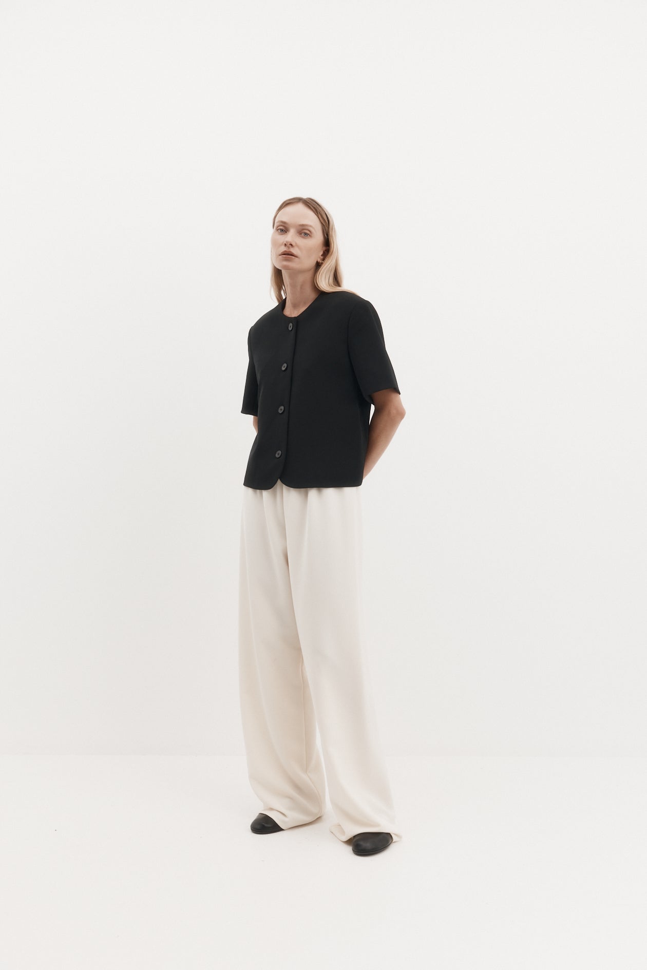 Short Sleeve Tilmens Jacket in Bonded Suiting