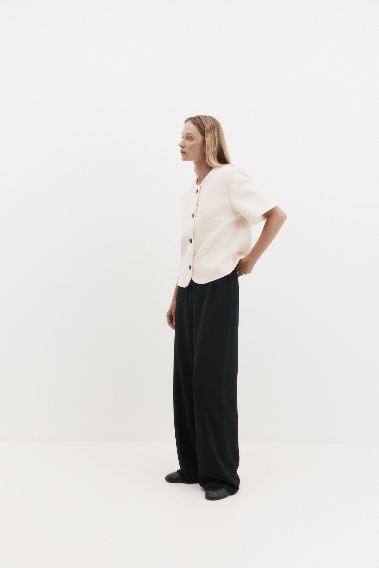 Short Sleeve Tilmens Jacket in Bonded Suiting