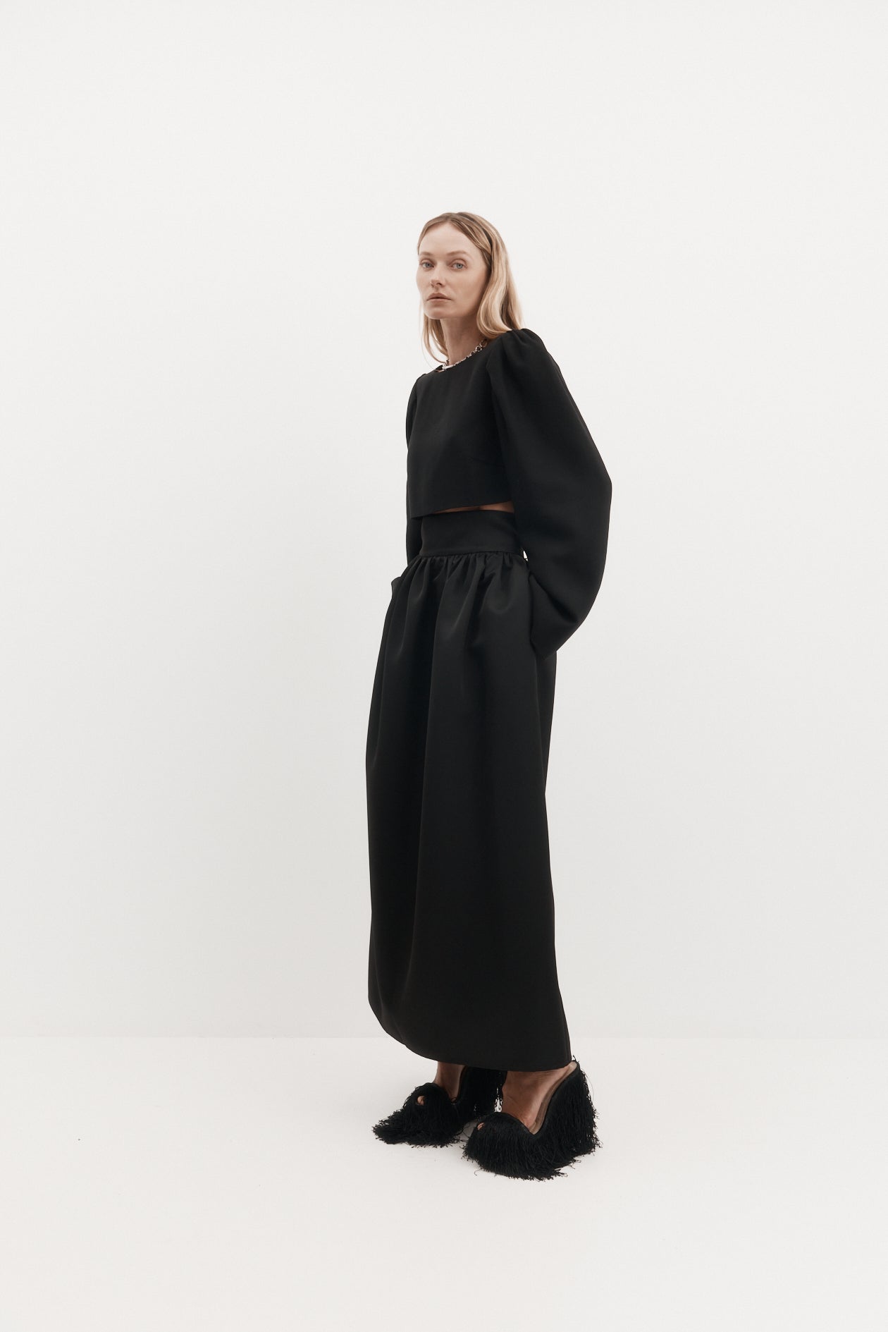 Tanner Top in Wool Tencel Suiting