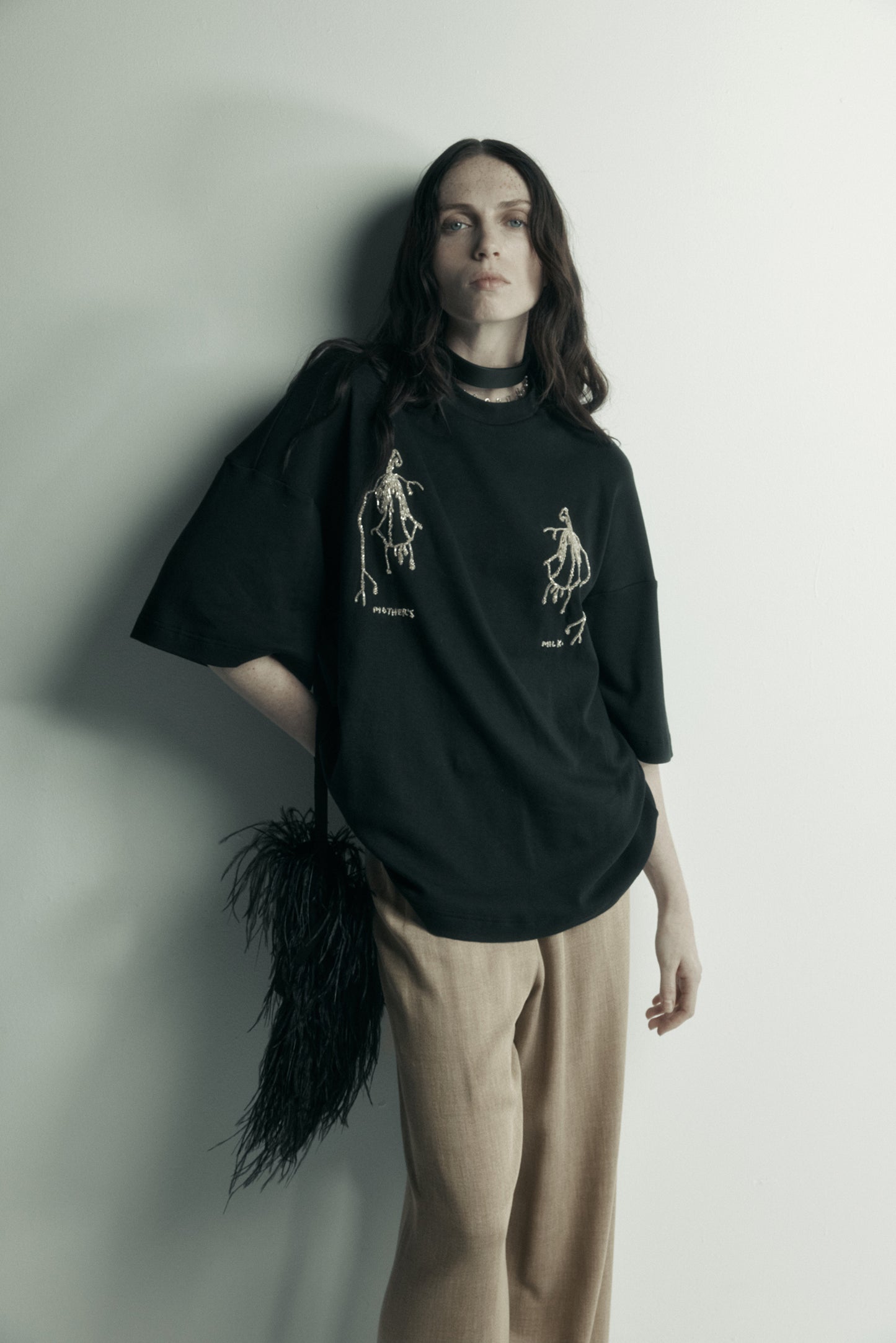 Mother T-Shirt in Cotton Beading