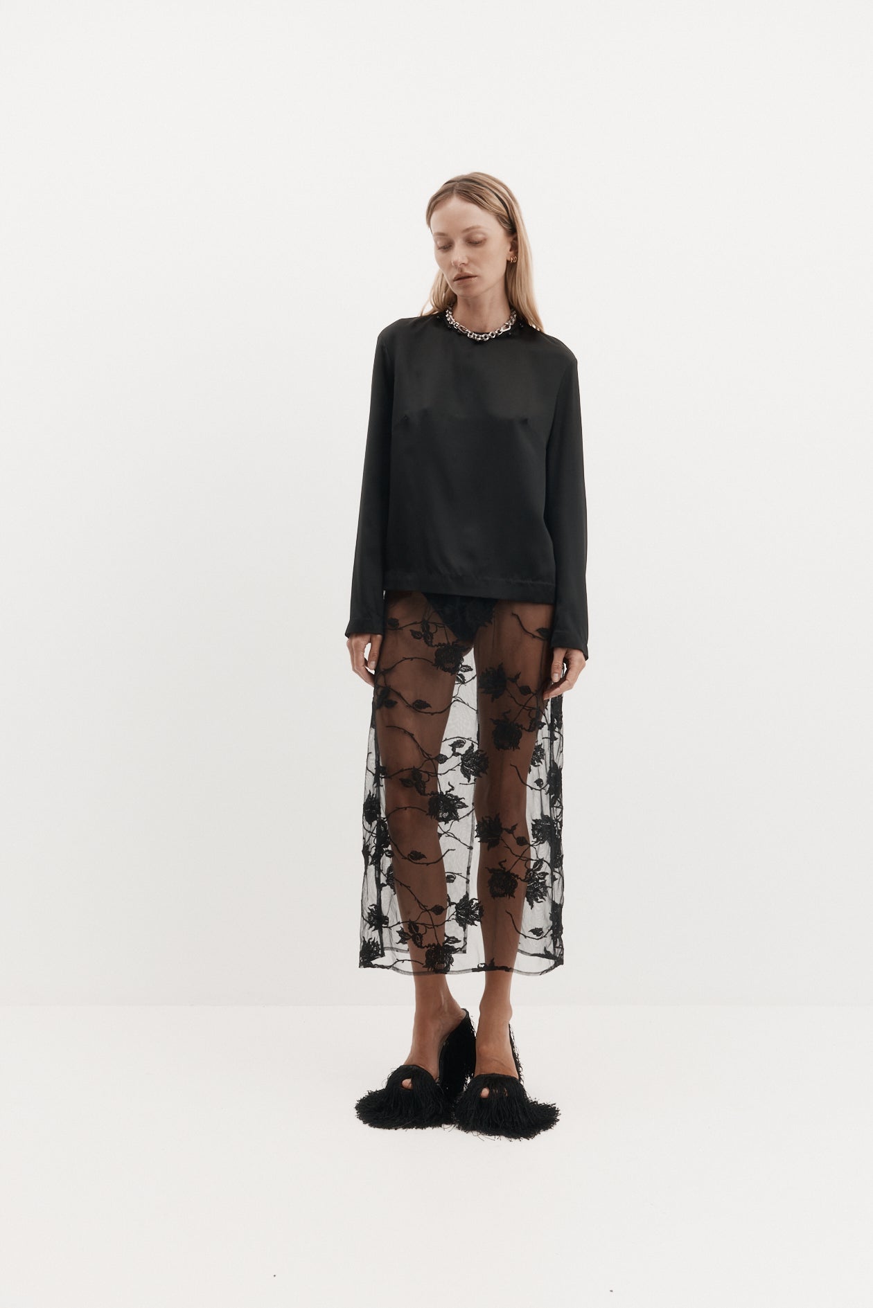 Saul Top in Silk Satin