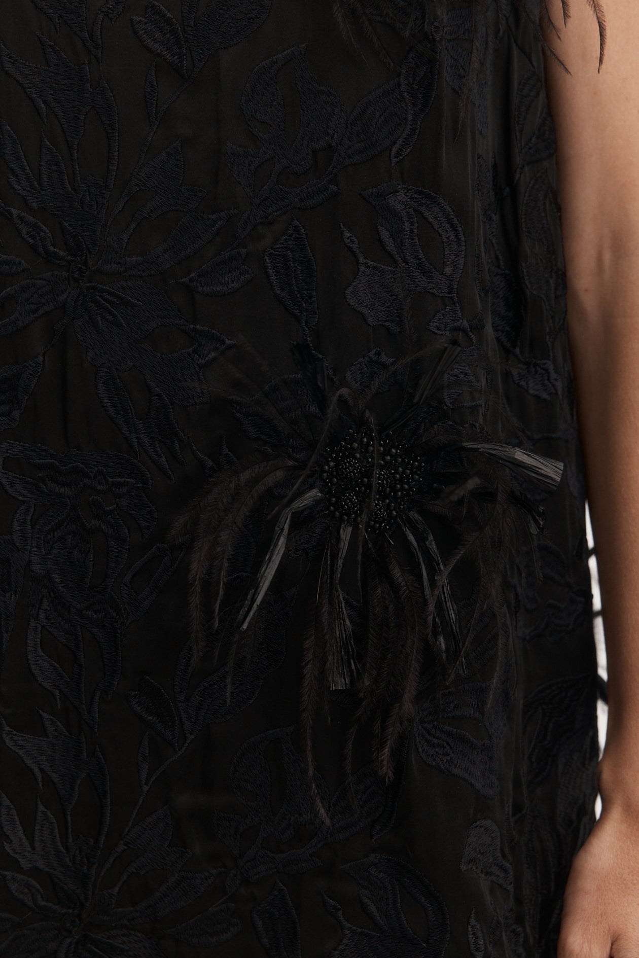 Gigi Dress in Feathered Embroidery