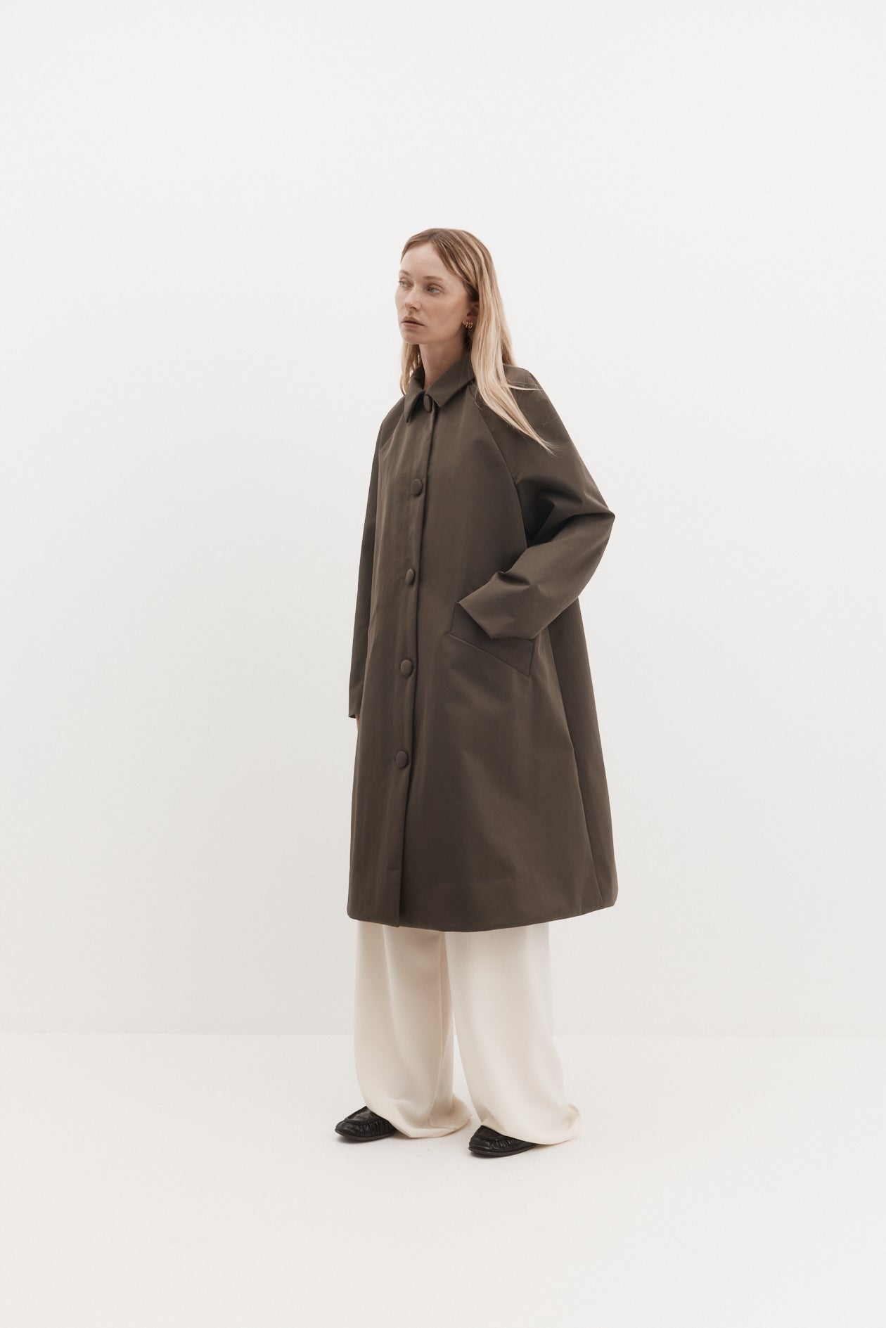 Sylvie Coat in Laminated Nylon
