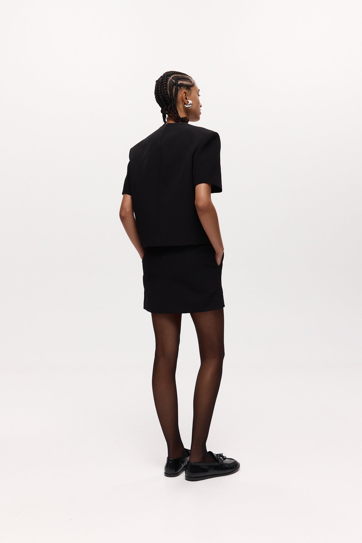 Sarah Mini Skirt in Bonded Suiting