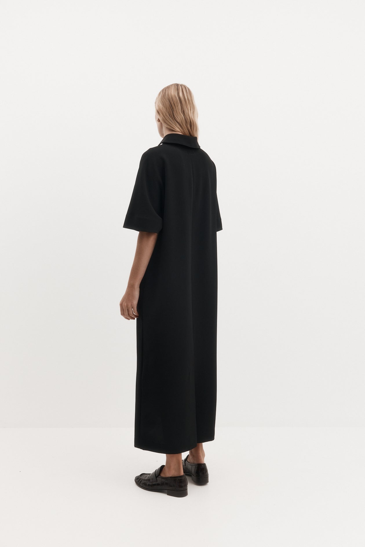Long Polo Dress in Drape Suiting