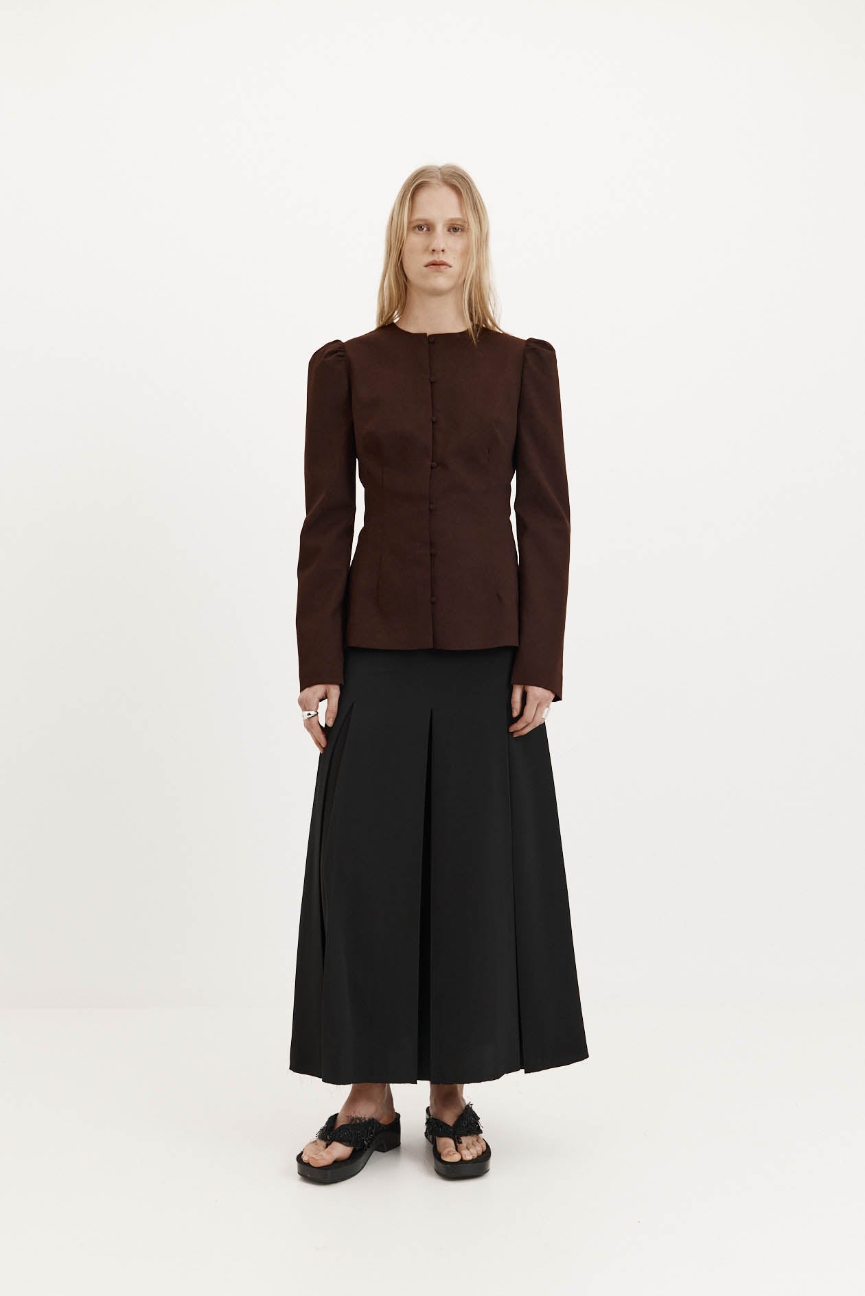 Helena Top in Wool Suiting