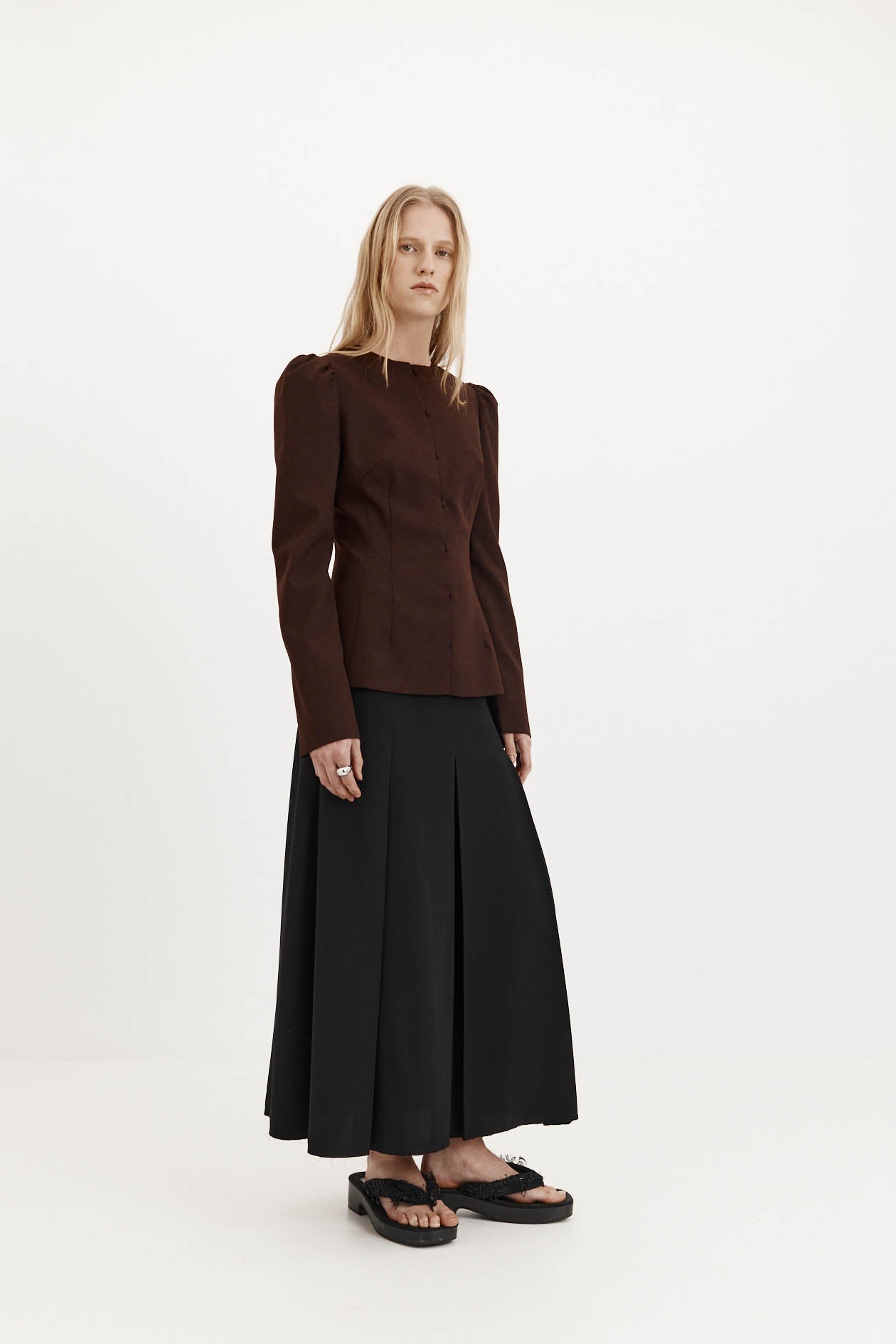 Helena Top in Wool Suiting