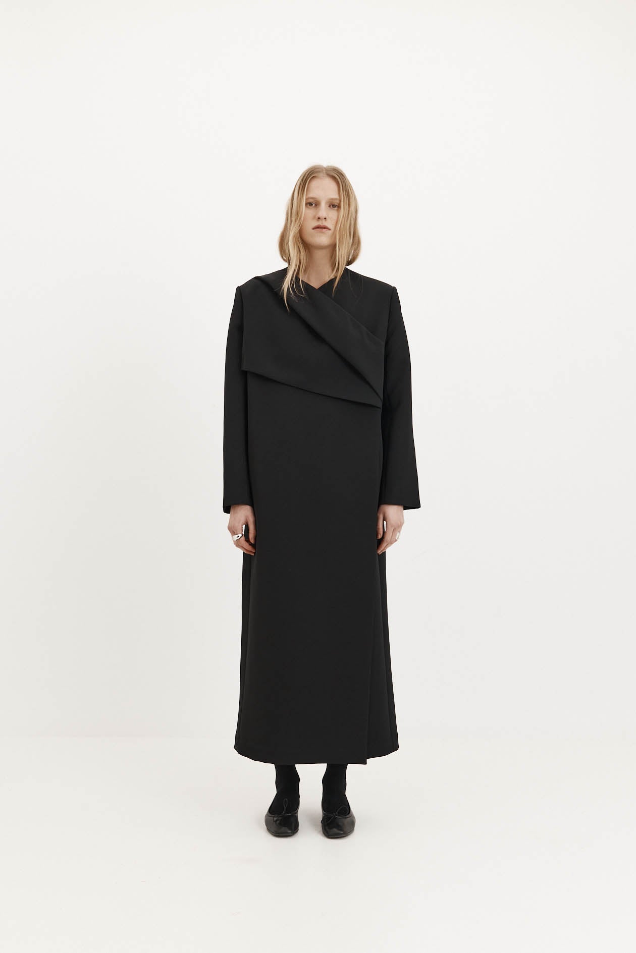 Roan Wrap Coat in Bonded Suiting