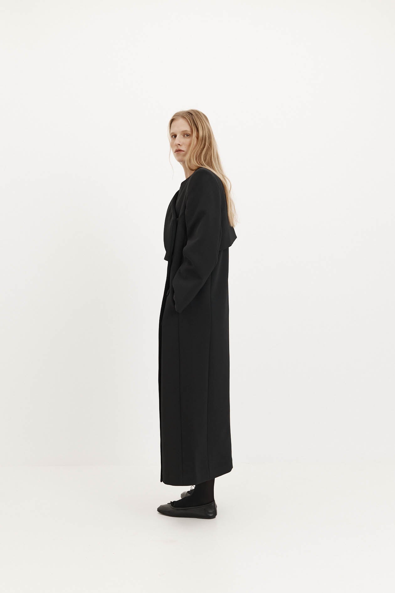 Roan Wrap Coat in Bonded Suiting