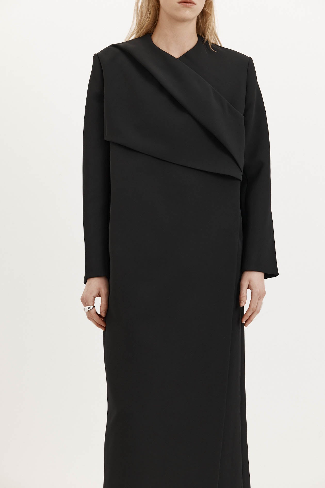 Roan Wrap Coat in Bonded Suiting