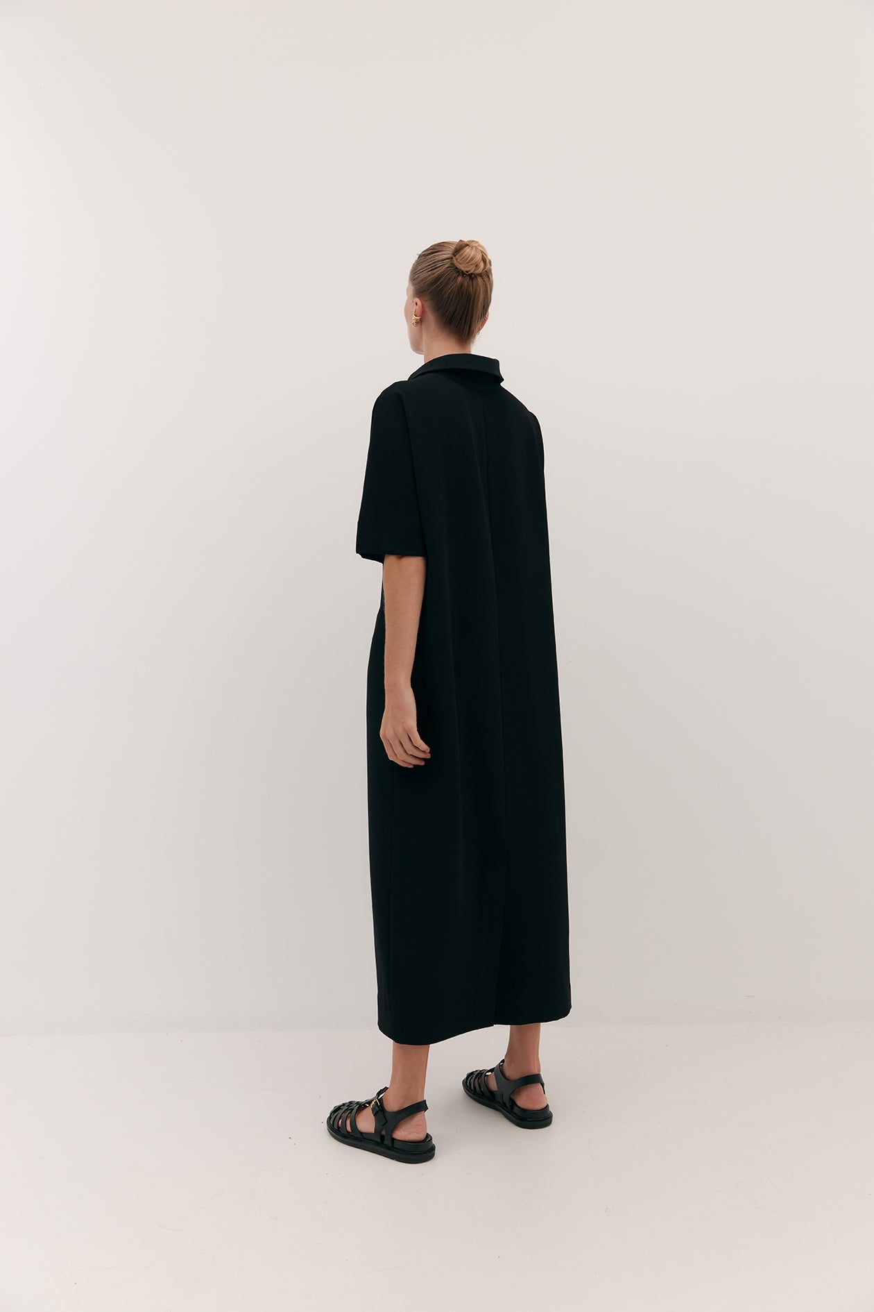 Long Polo Dress in Drape Suiting