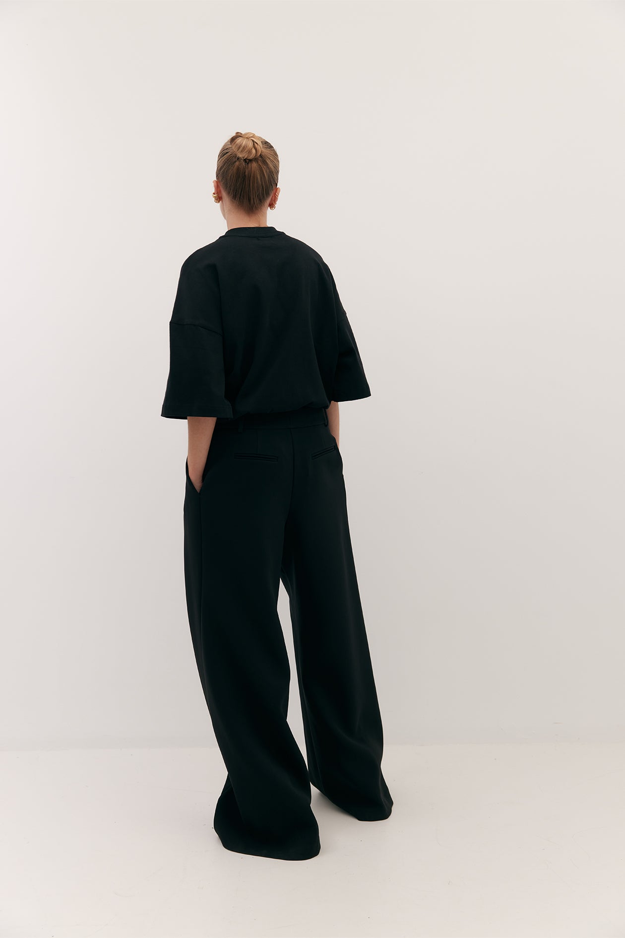 Flared Abel Trouser in Bonded Suiting