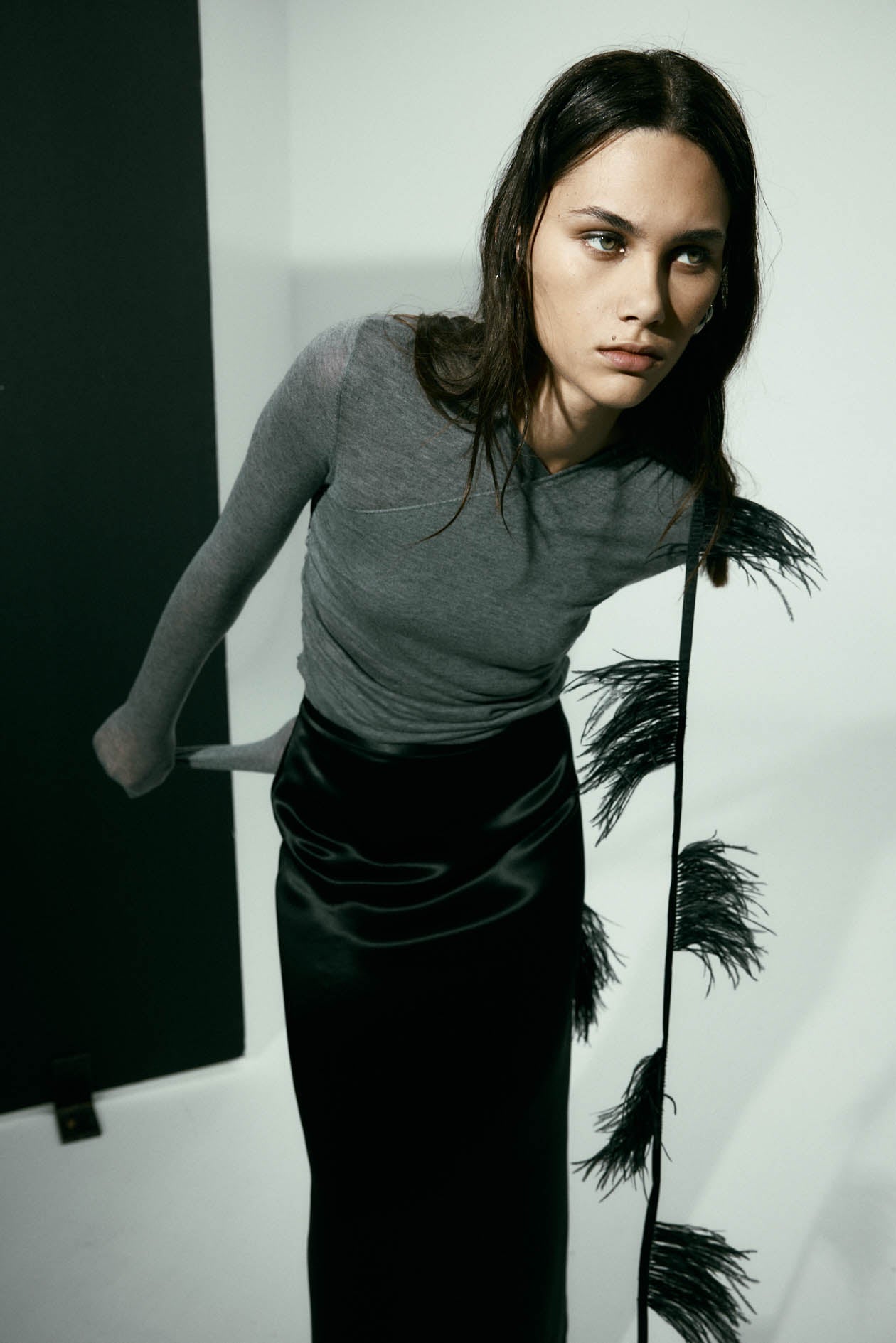 Rosie Wrap Knit Top in Wool Cashmere