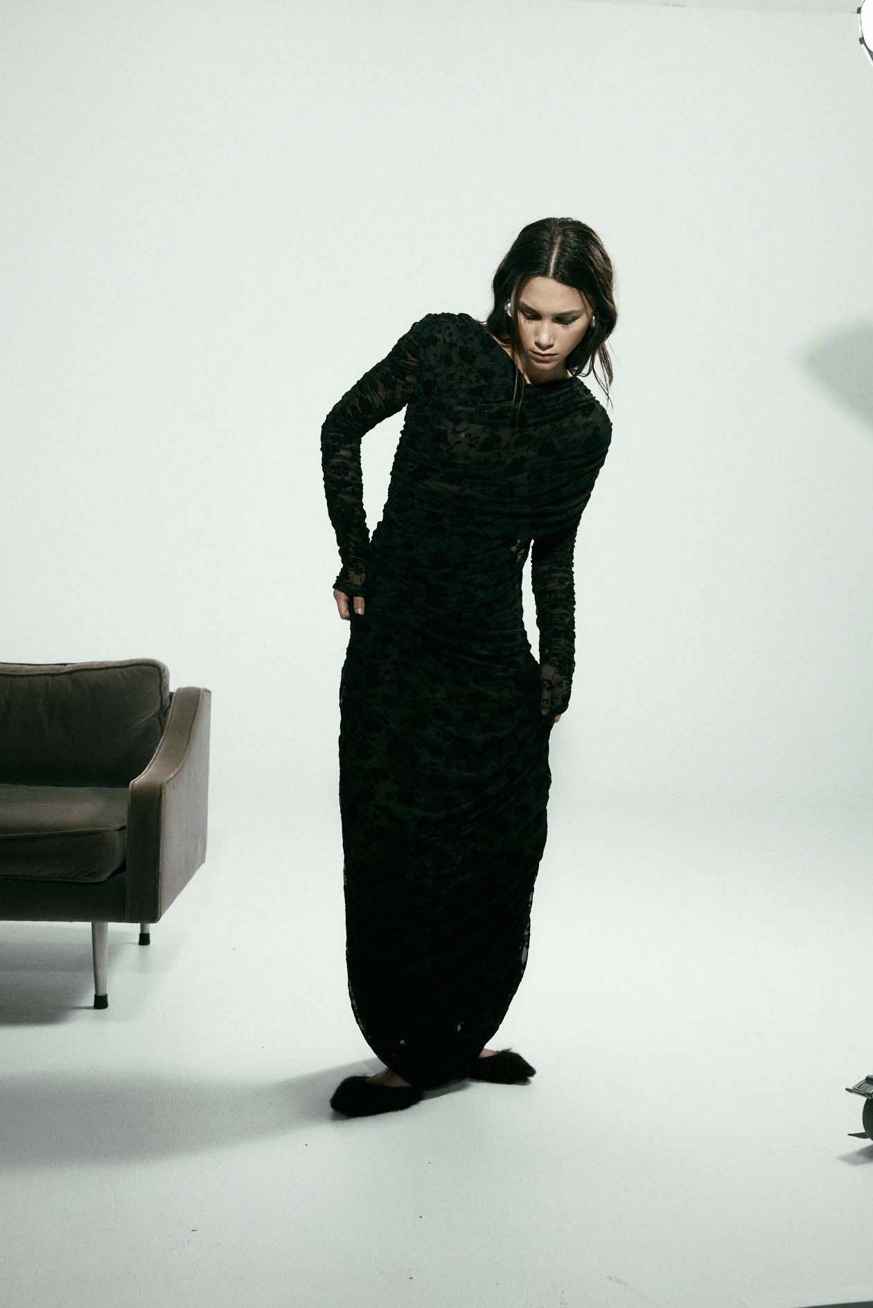 Rosie Wrap Dress in Mesh Velvet