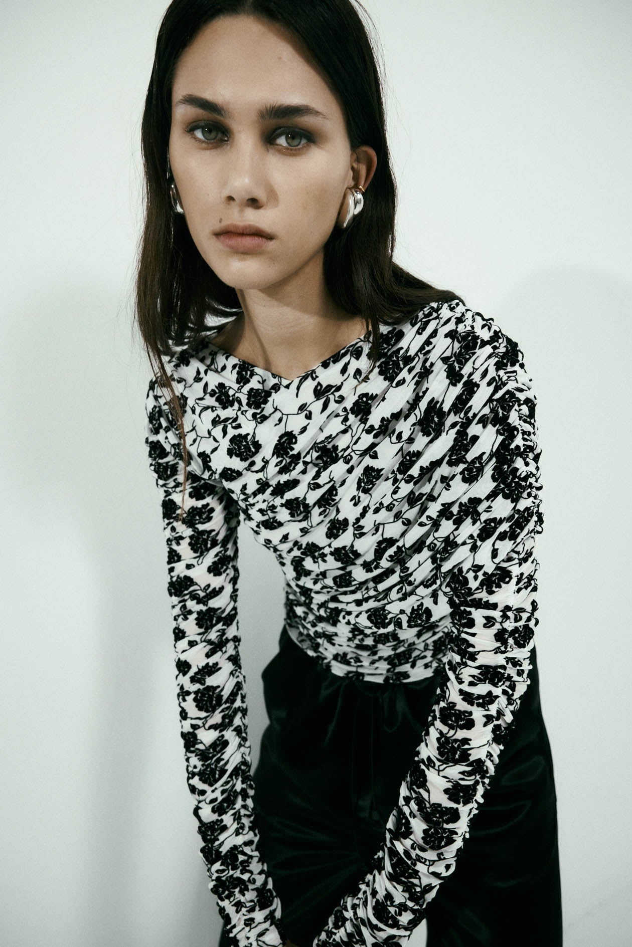 Rosie Wrap Top in Mesh Velvet