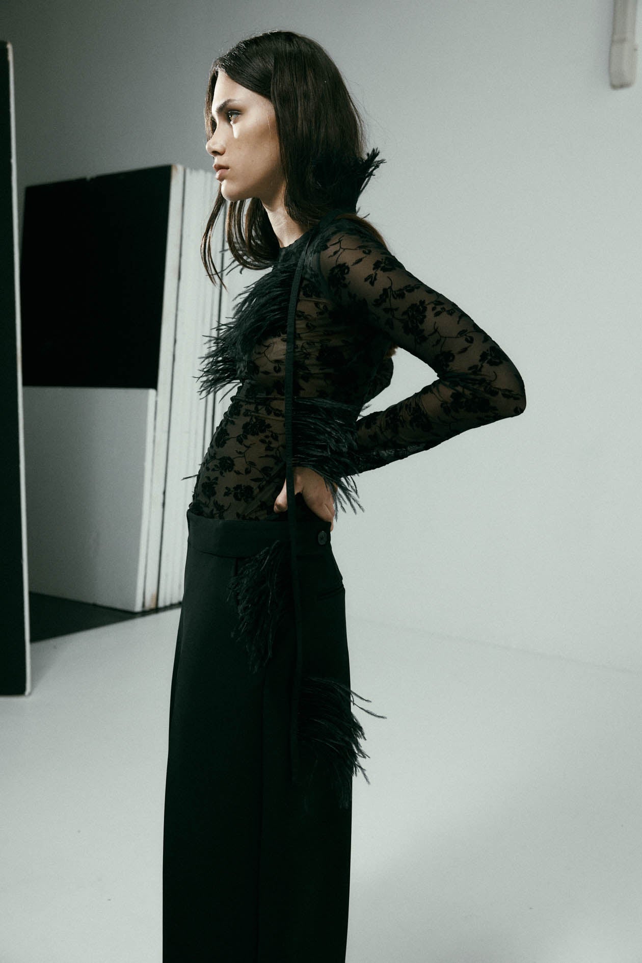 Darvos Top in Mesh Velvet