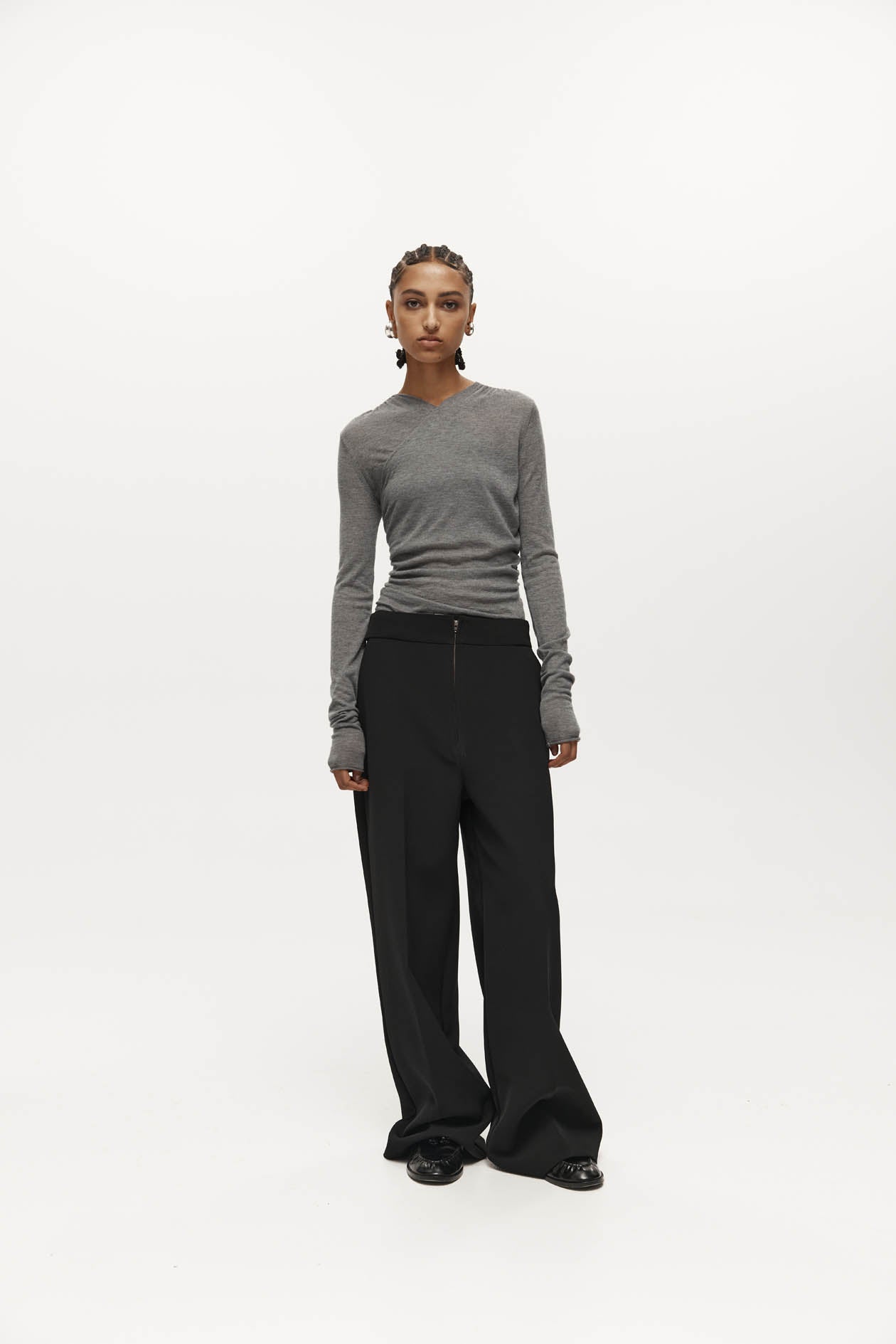 Rosie Wrap Knit Top in Wool Cashmere
