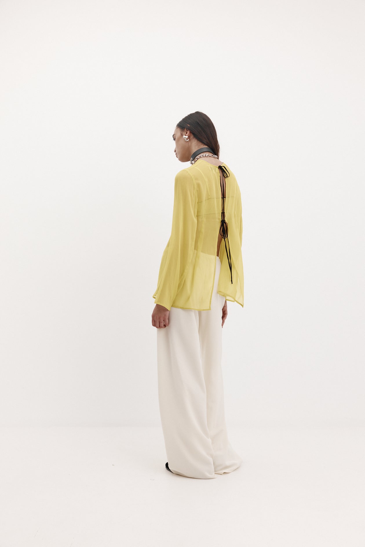 Loin Top in Silk Georgette