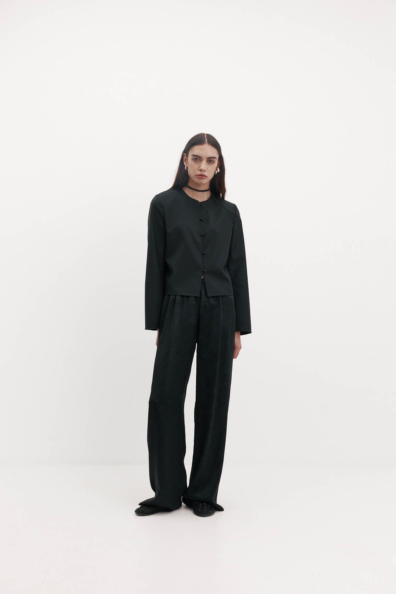 Irving Trouser in Jacquard Satin
