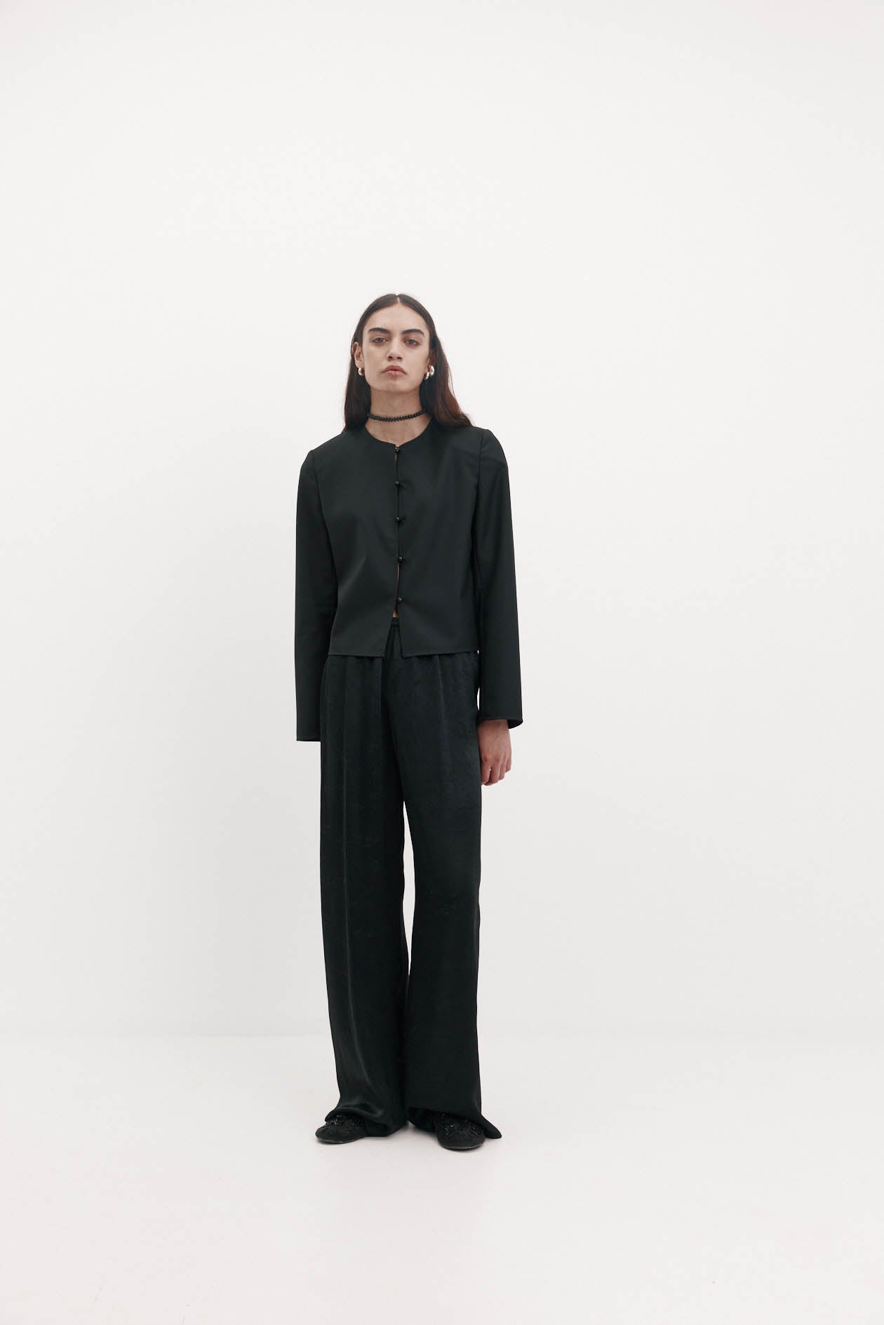 Irving Trouser in Jacquard Satin