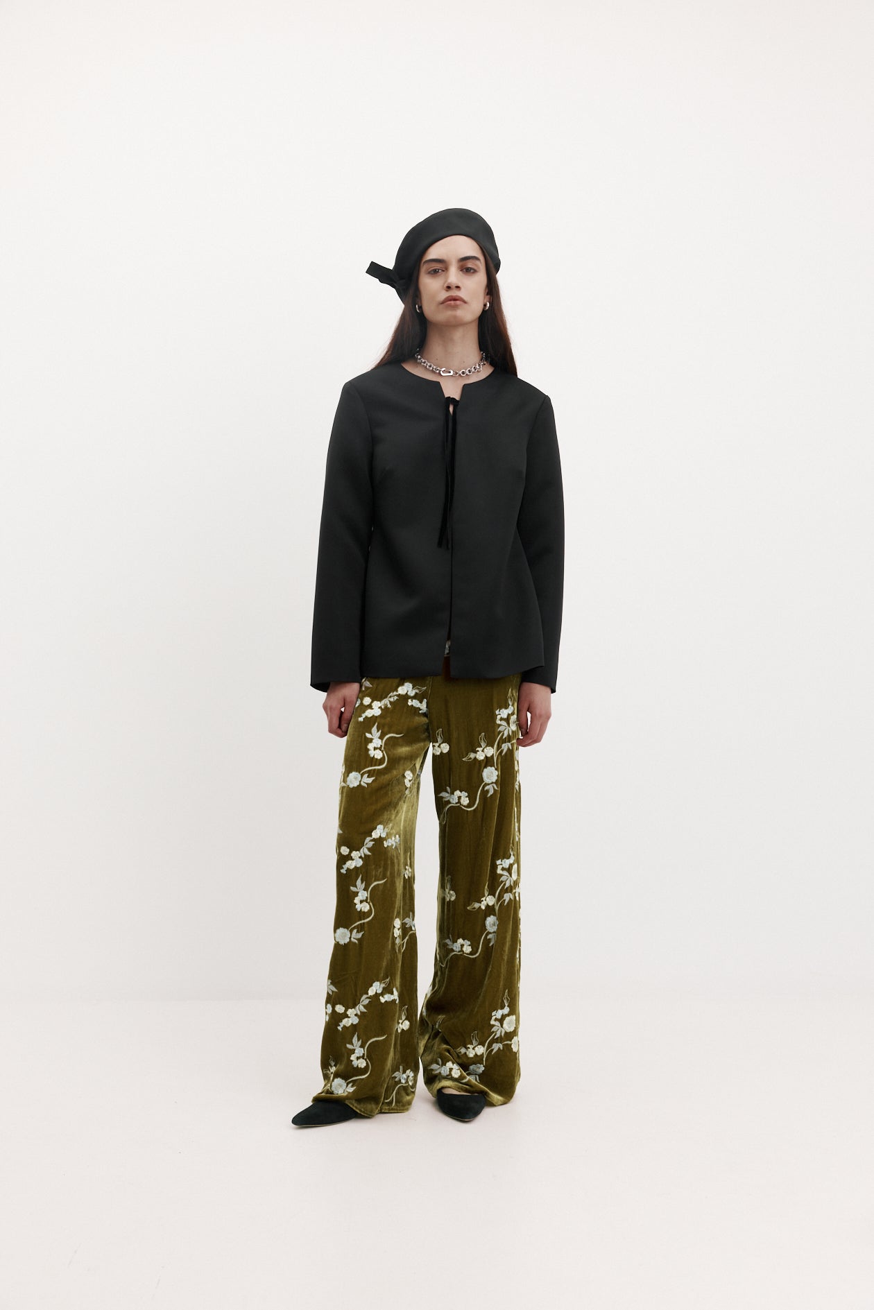Loin Top in Satin Faille