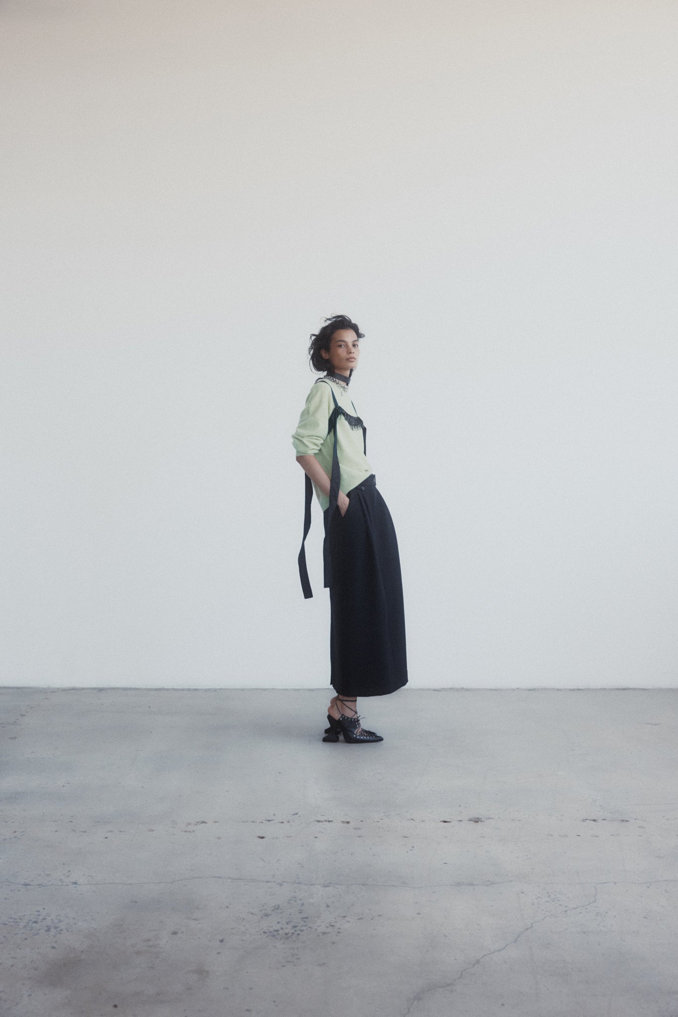 Adam Skirt in Bonded Suiting
