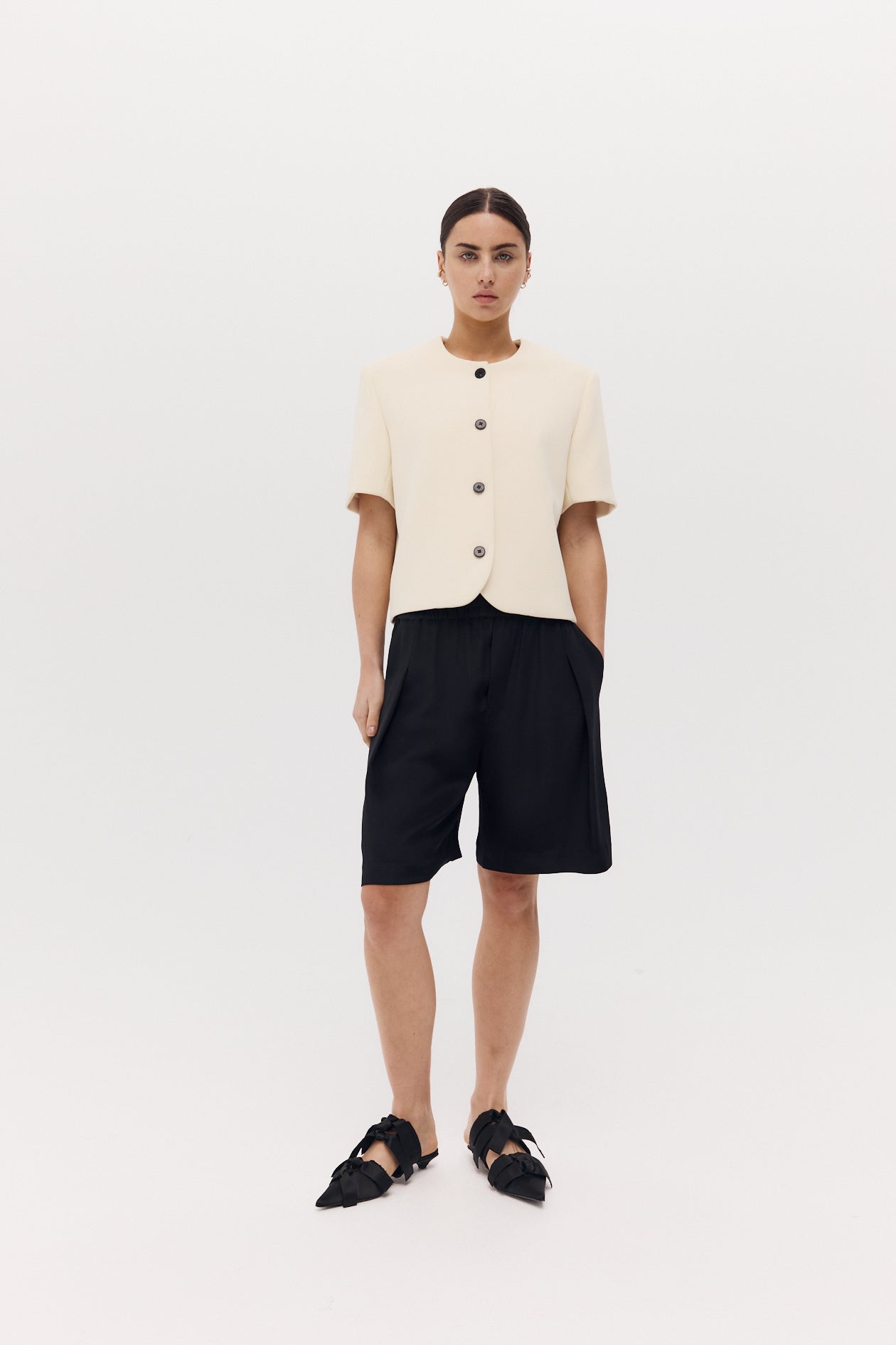 Short Sleeve Tilmens Jacket in Bonded Suiting