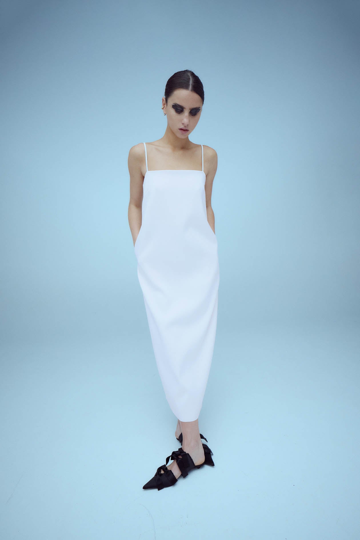 Claudia Dress in Bonded Satin