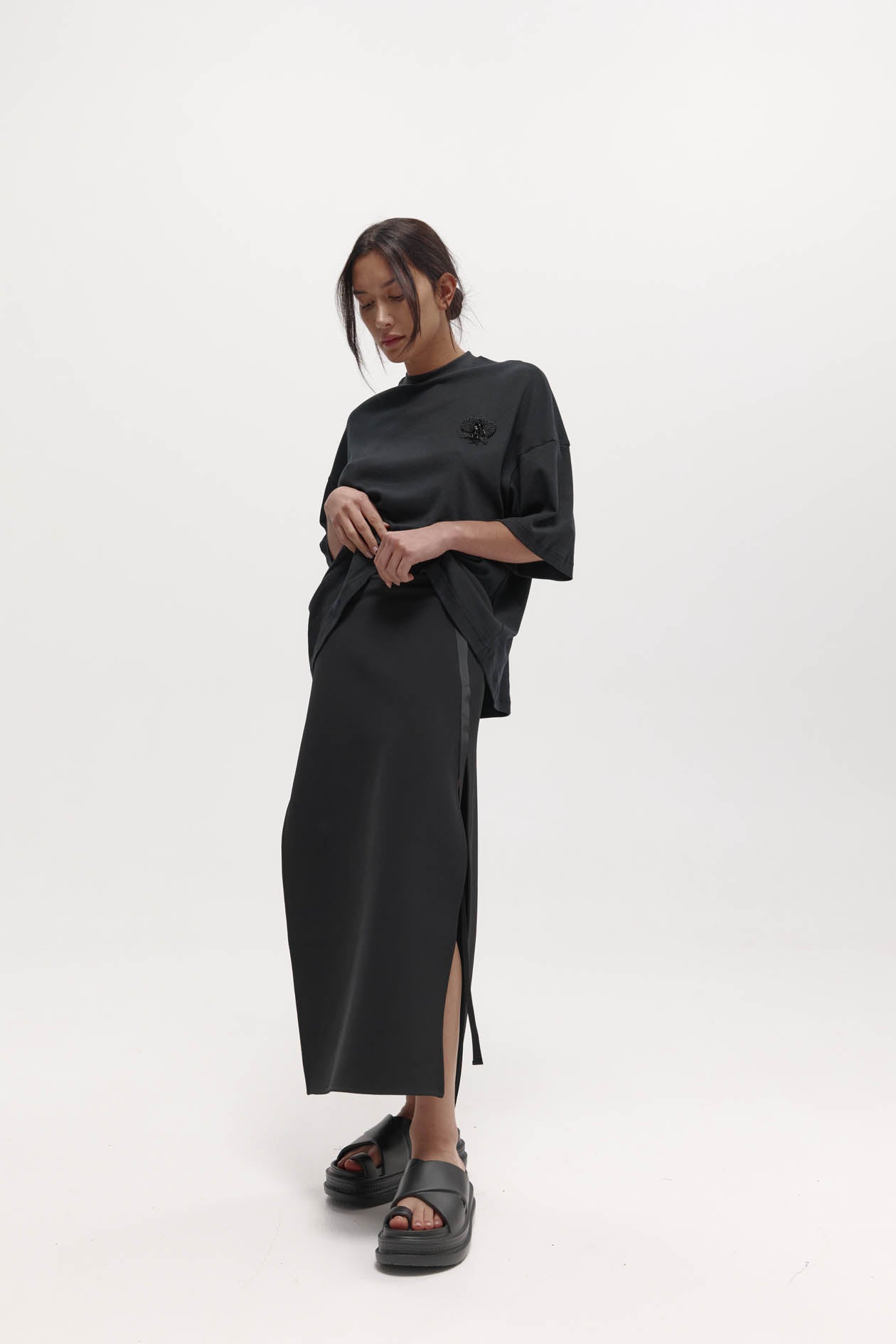 Viktor Skirt in Bonded Suiting