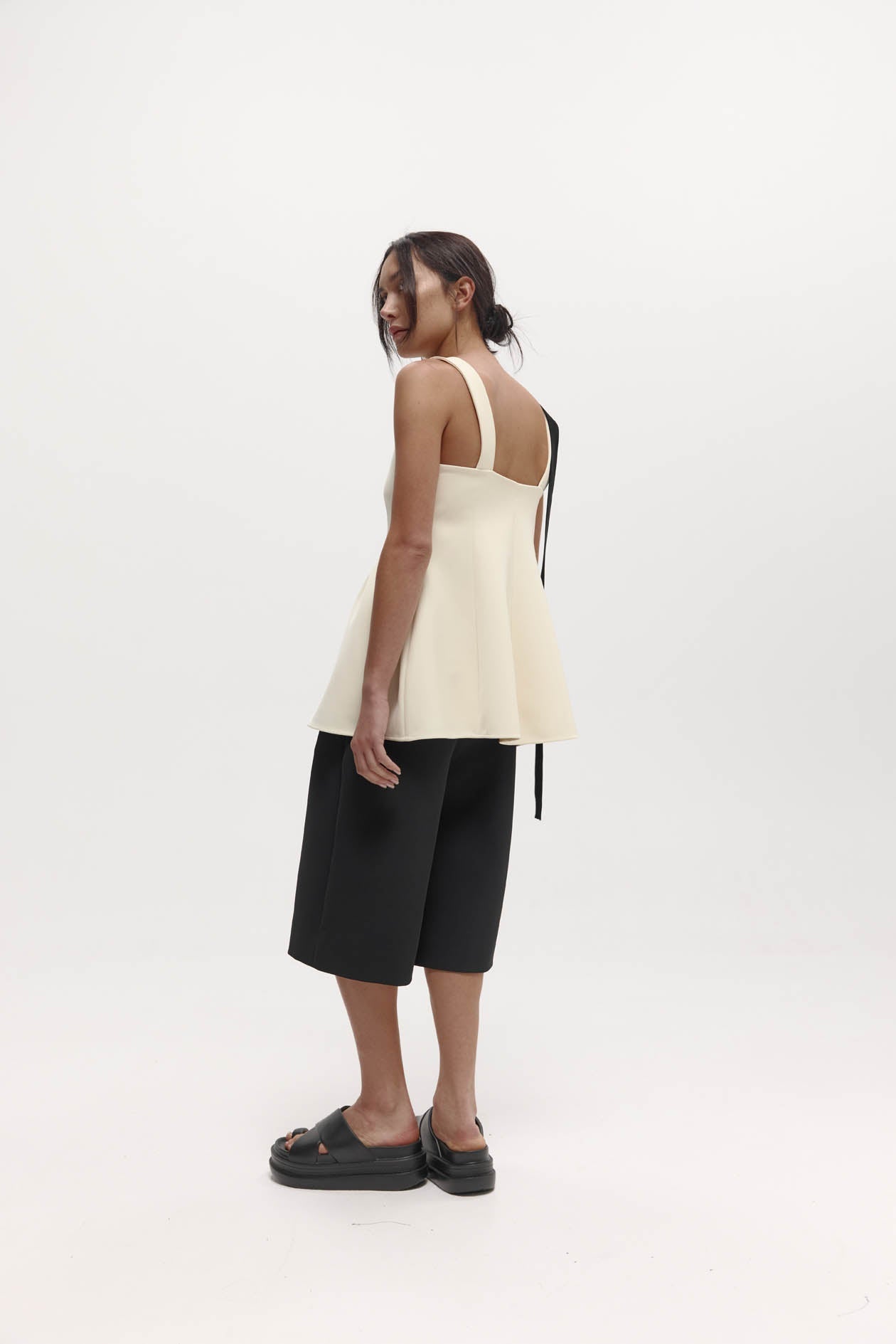Lucinda Top in Bonded Suiting