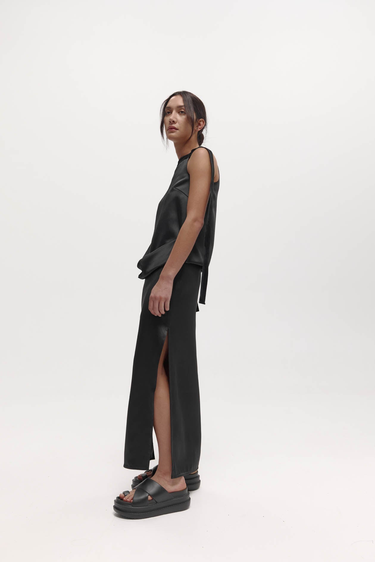 Hubert Halter Dress in Satin