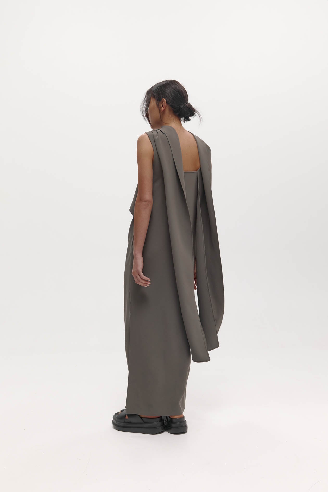 Laro Dress in Drape Suiting